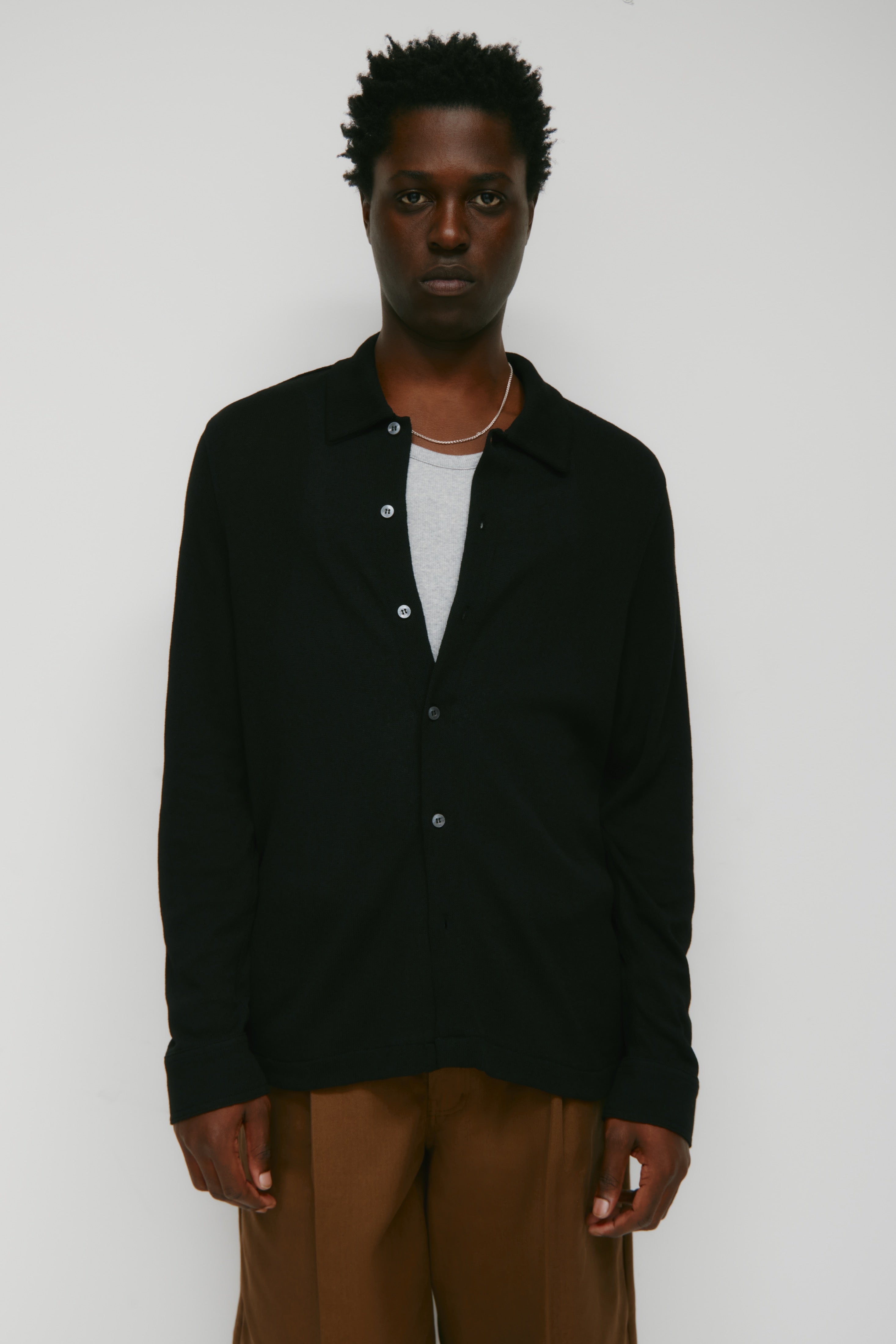 Chemise en jersey Luxor pour hommes en noir