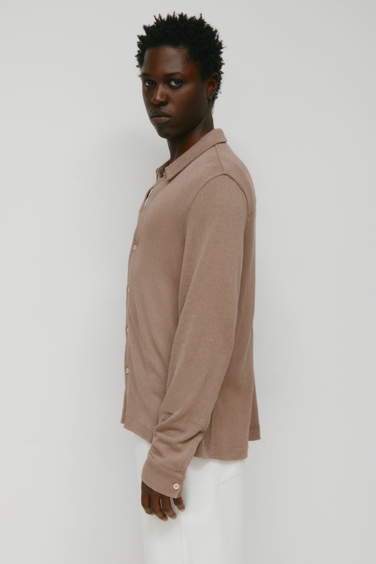 Chemise en jersey Luxor pour hommes en taupe