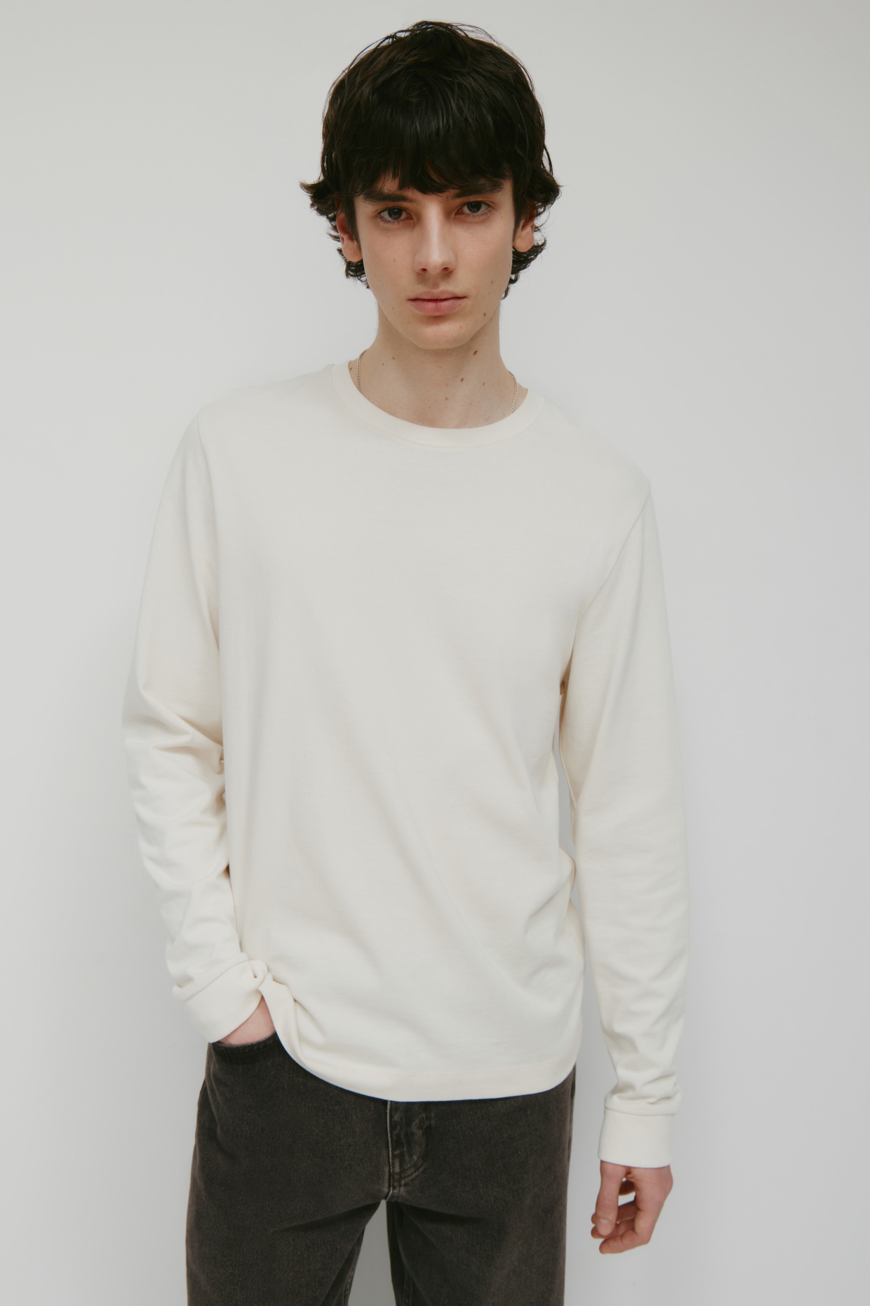T-shirt à manches longues d'épaisseur moyenne pour hommes en guimauve
