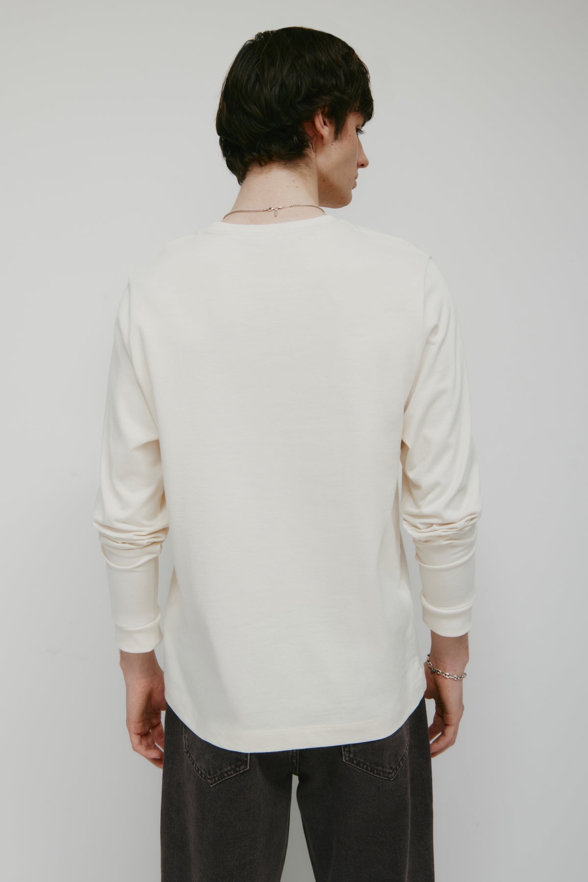 T-shirt à manches longues d'épaisseur moyenne pour hommes en guimauve