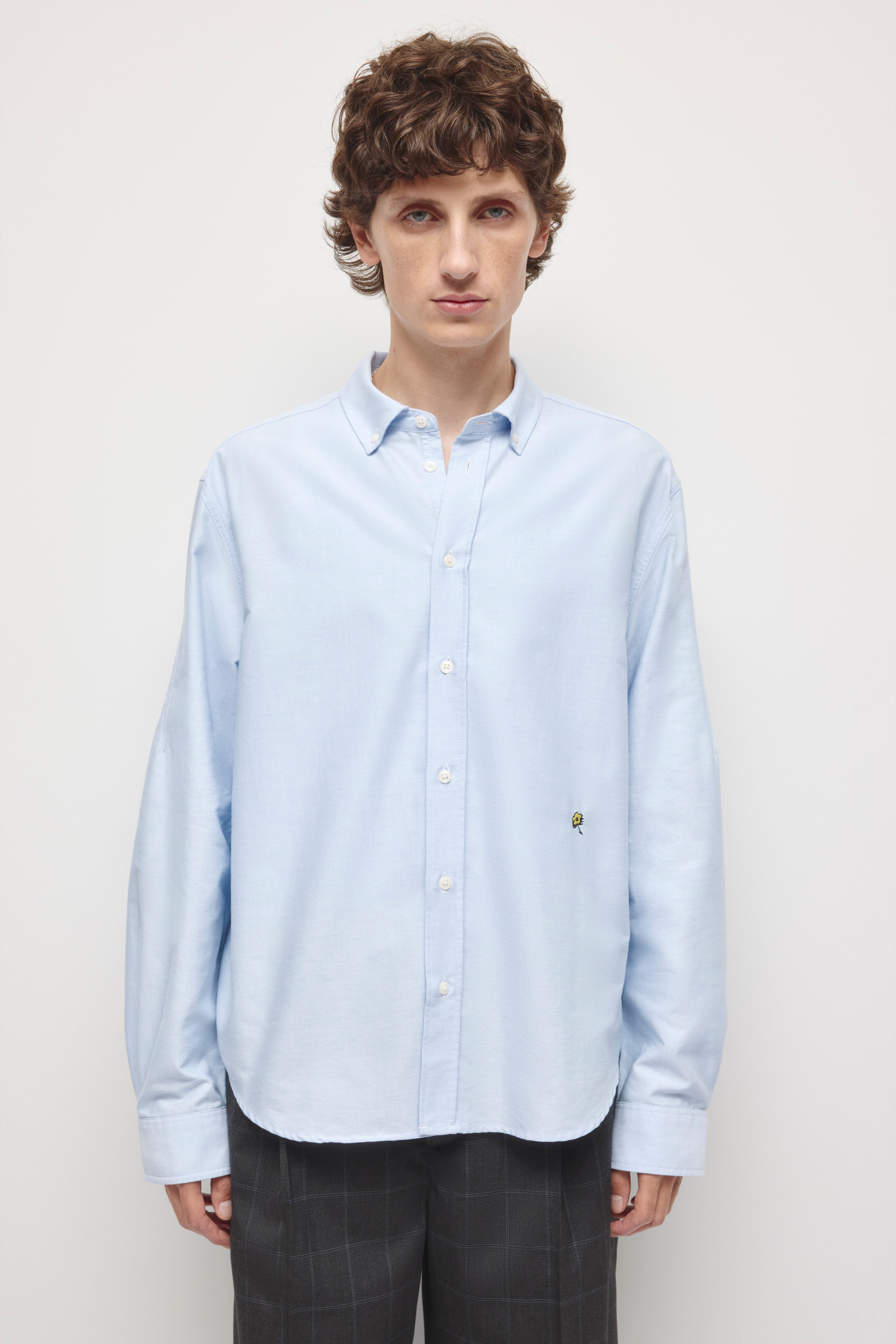 Chemise classique Oxford pour hommes en bleu Oxford