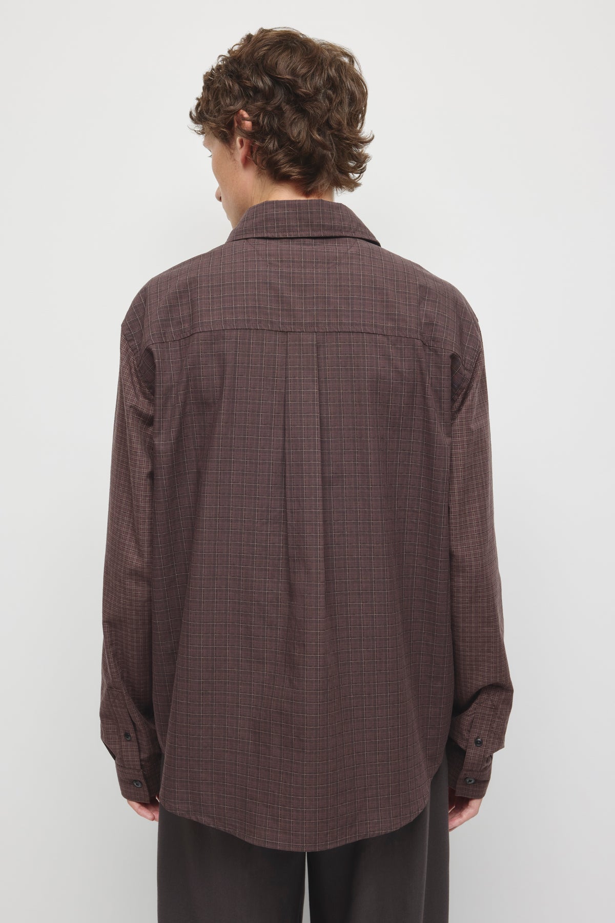 Chemise Patchwork pour homme en tartan carmin/acajou
