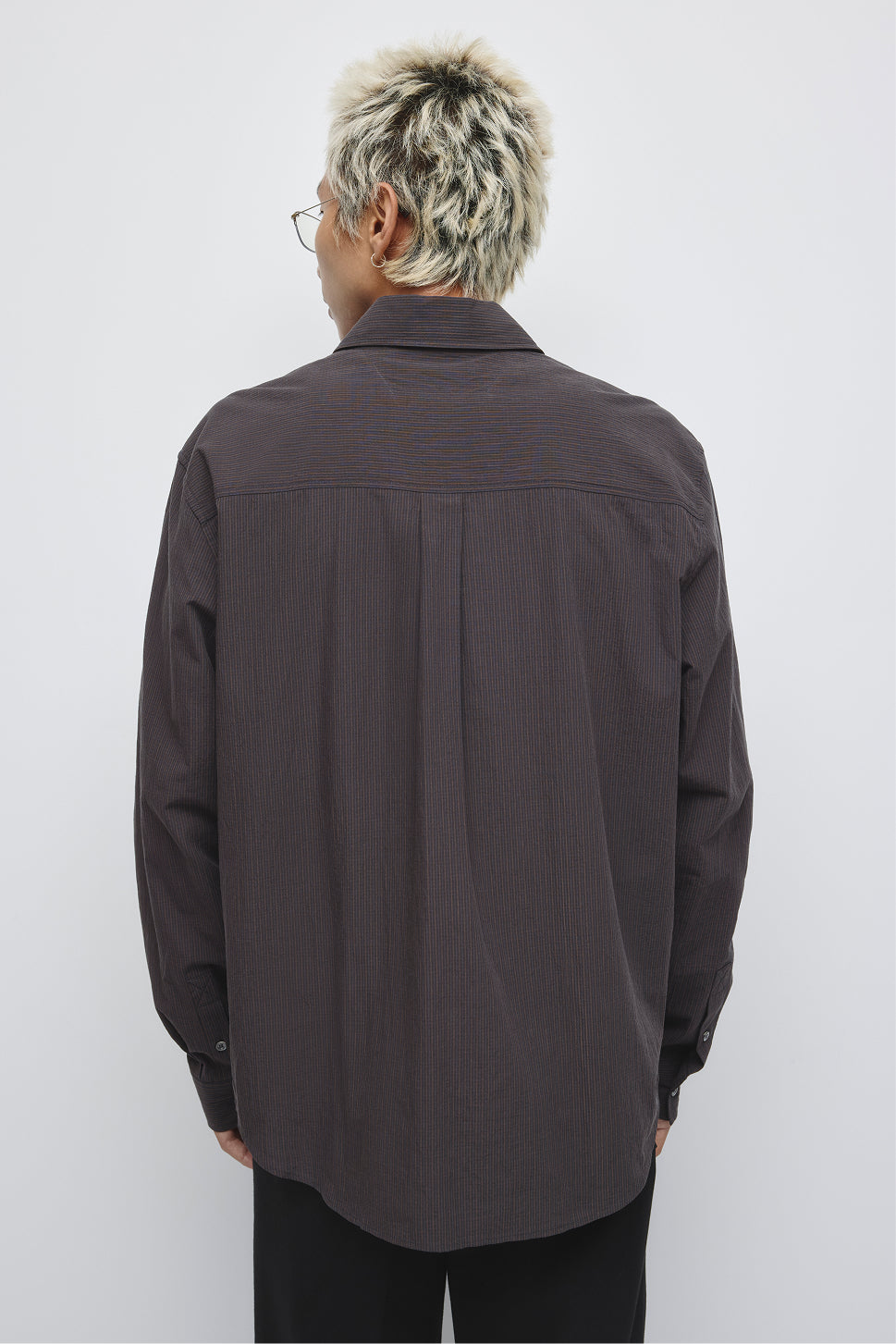 Chemise à Carreaux Coupe Détendue pour Homme en carreaux marine nuit/taupe