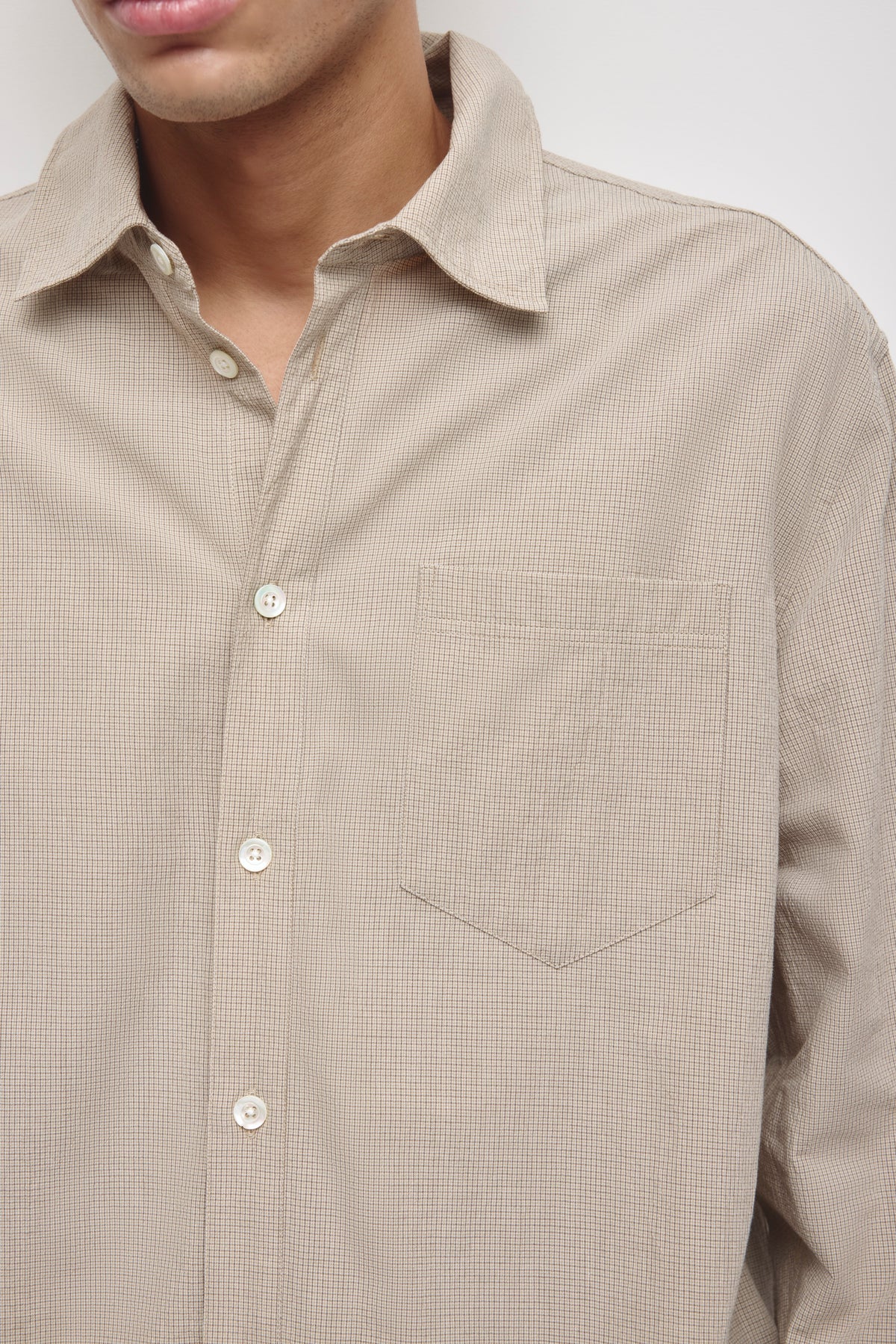 Men's Relaxed Check Shirt in Teak Check