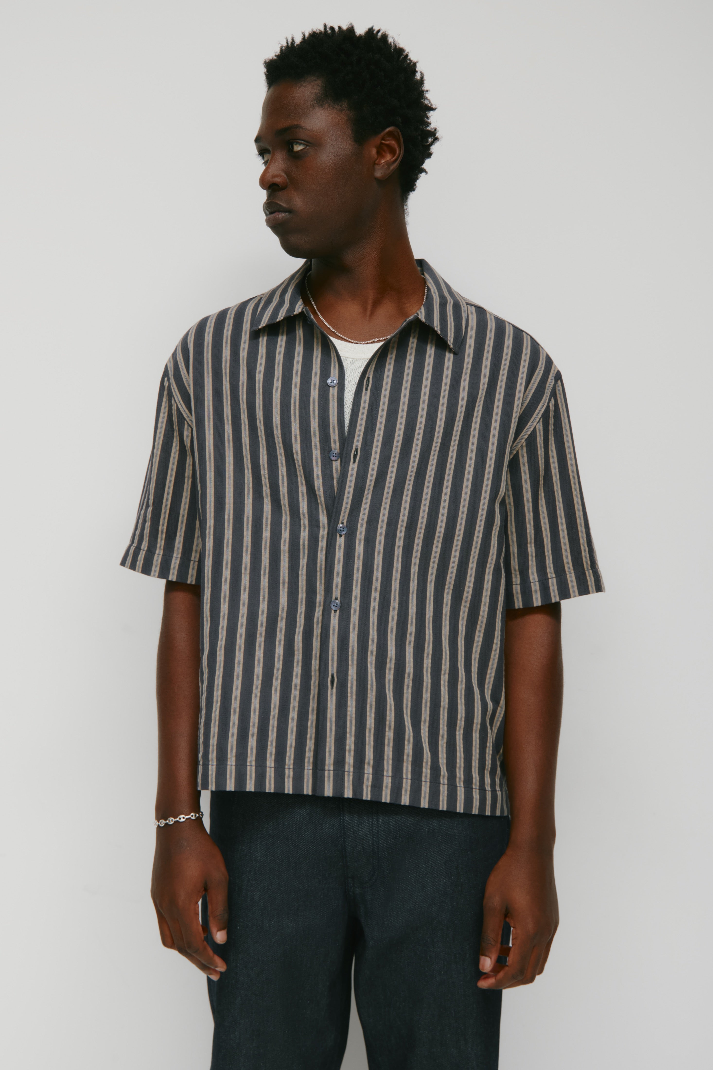 Chemise Sadeem pour homme en marine nuit/Loutre