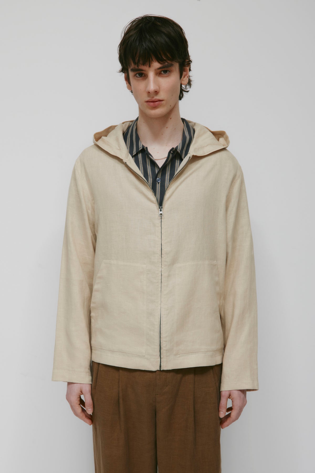 Hoodie Sila Linen pour Homme en stone