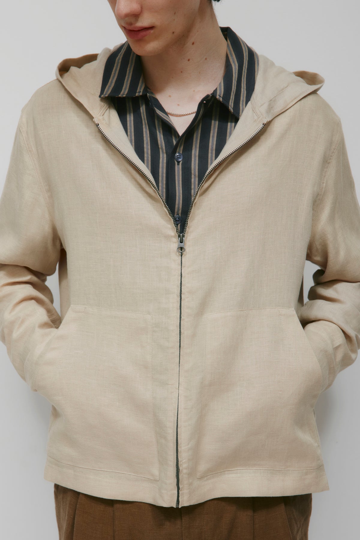 Hoodie Sila Linen pour Homme en stone