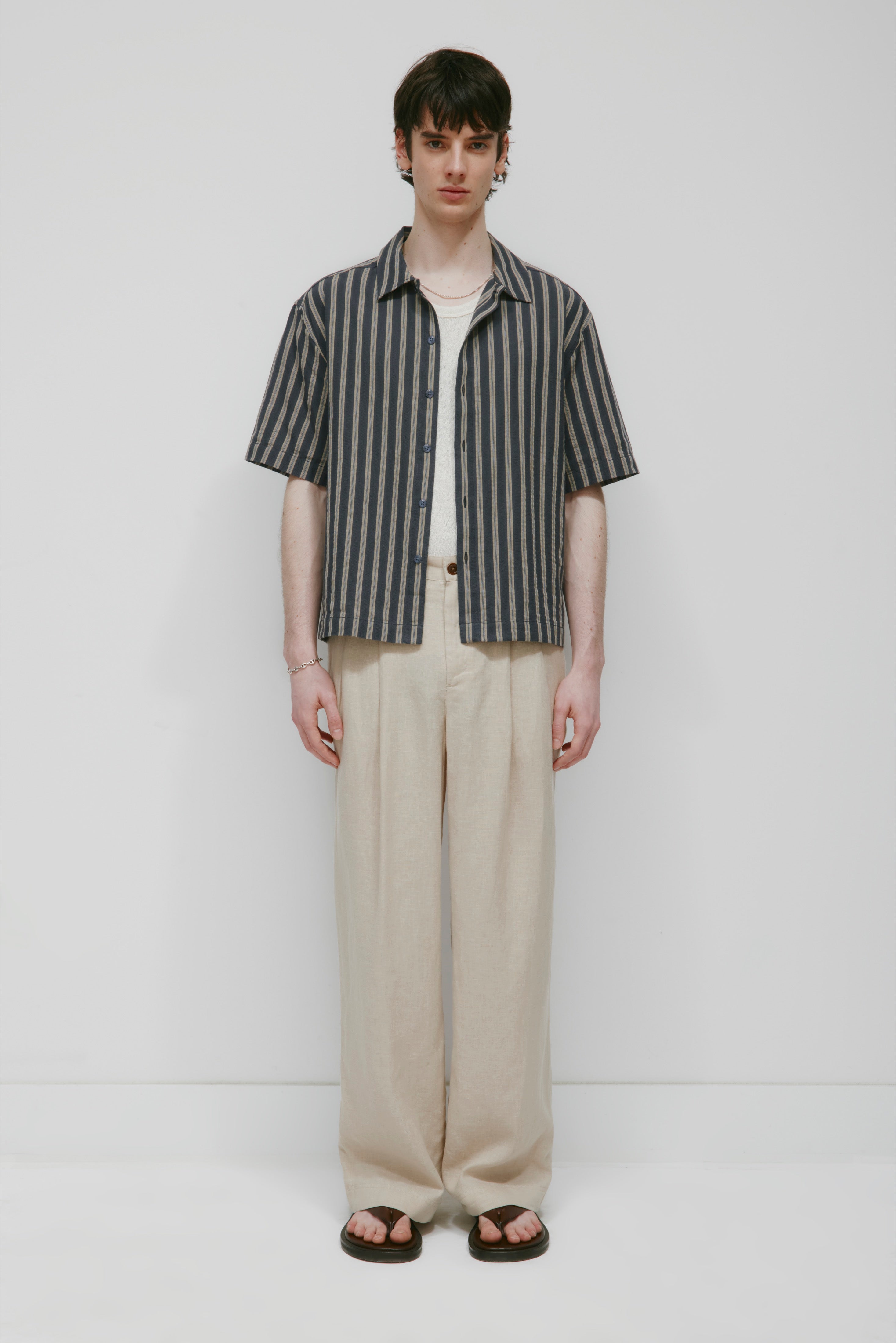 Pantalon en lin Sila pour homme en stone
