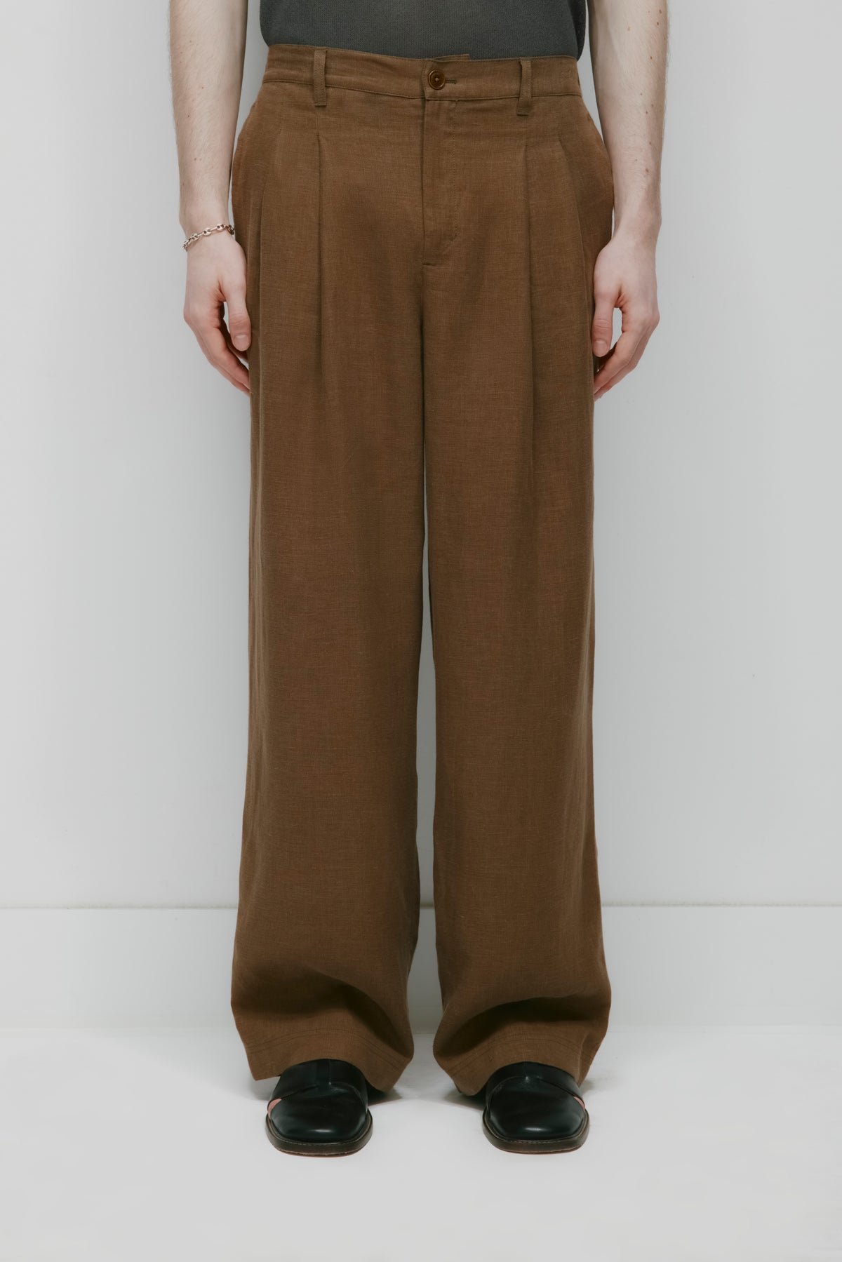 Pantalon en lin Sila pour homme en teck