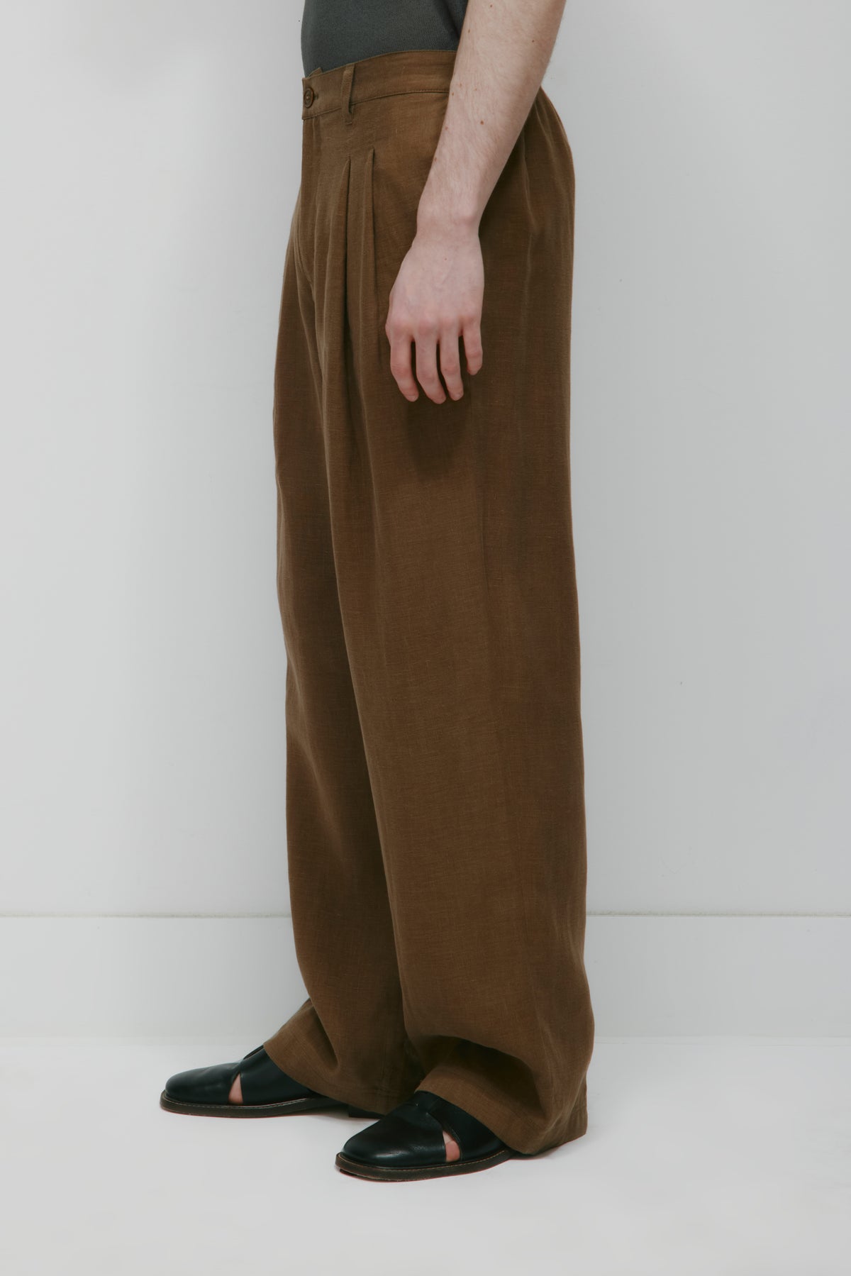 Pantalon en lin Sila pour homme en teck