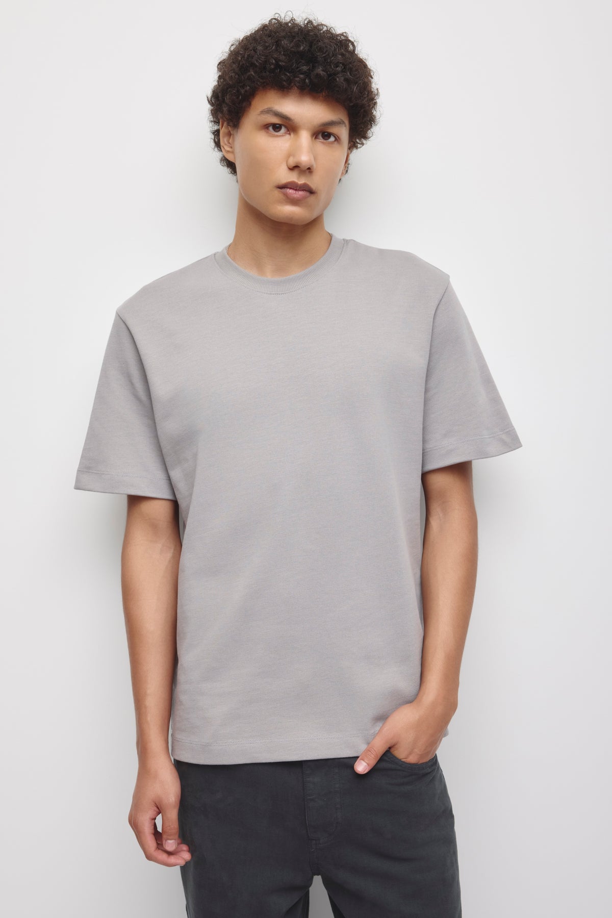 T-shirt Slub pour homme en gypsum