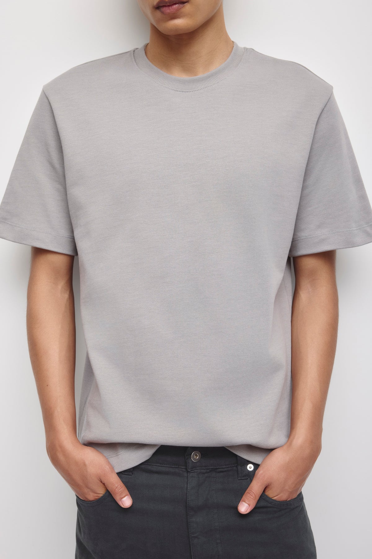 T-shirt Slub pour homme en gypsum