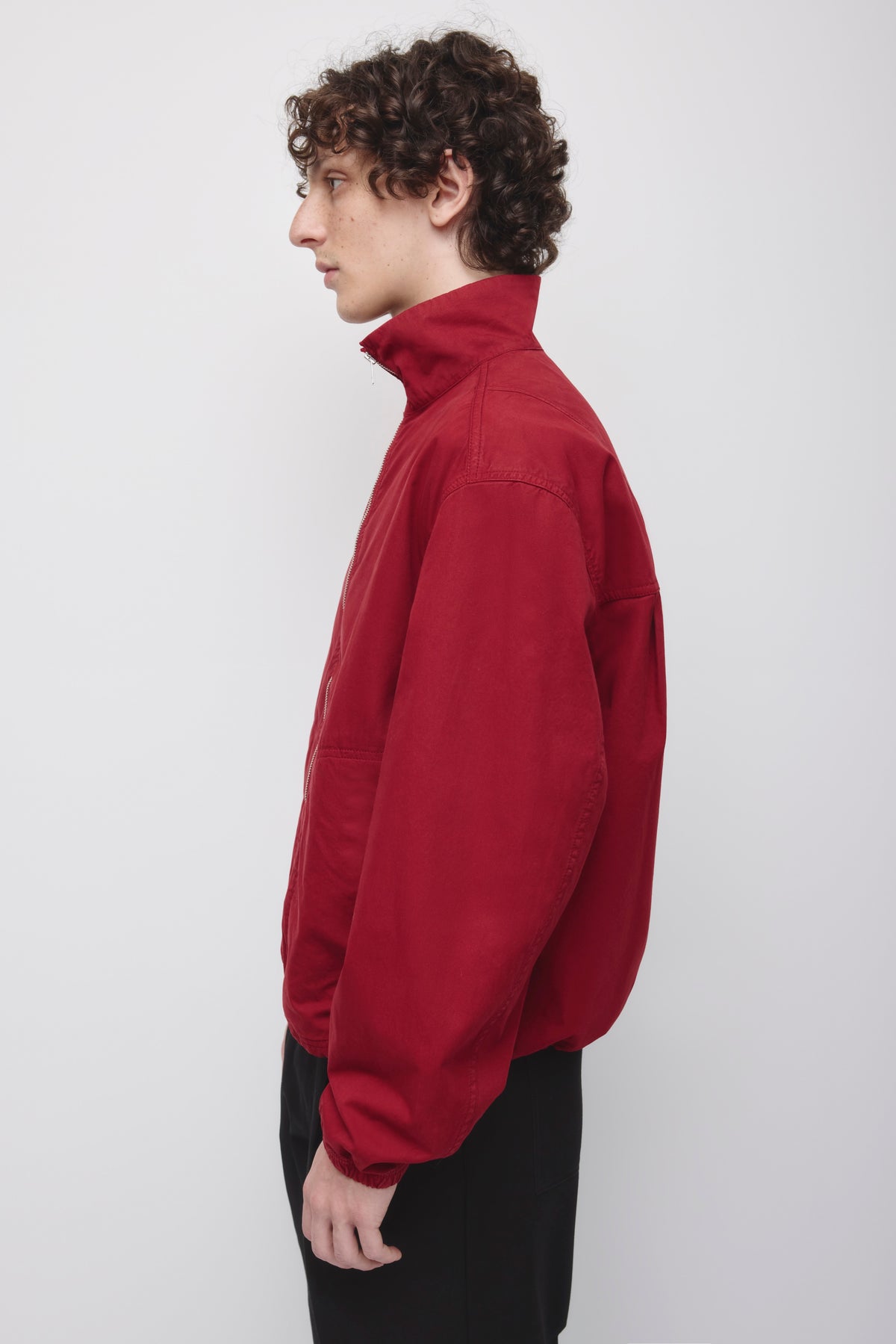 Veste à col montant pour homme en carmin