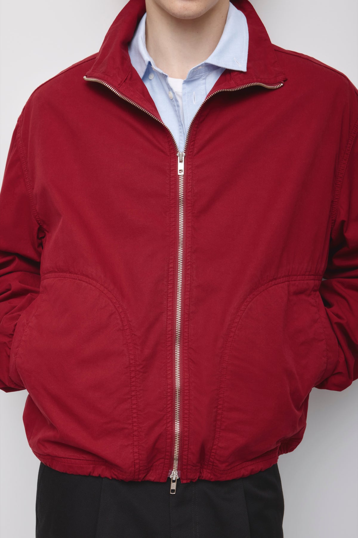Veste à col montant pour homme en carmin