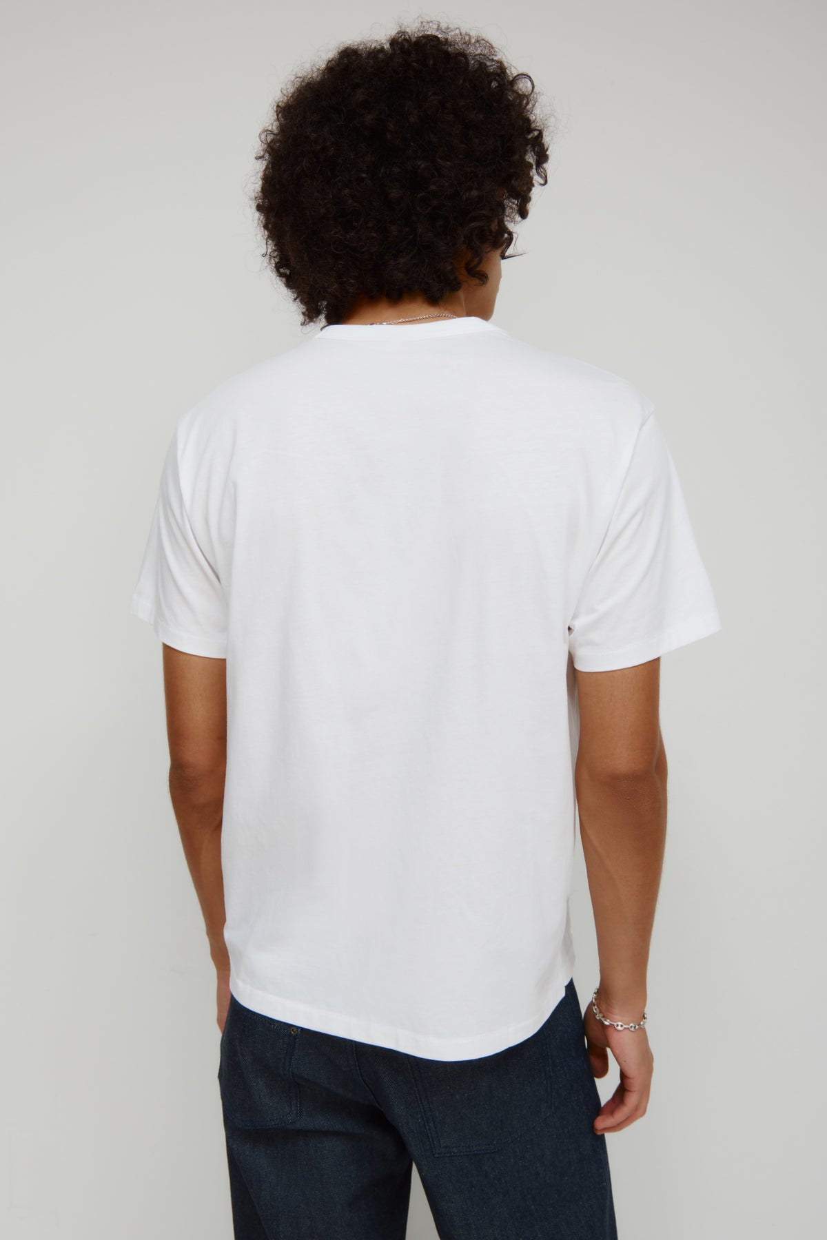 T-shirt à col rond ultra-fin pour homme en blanc