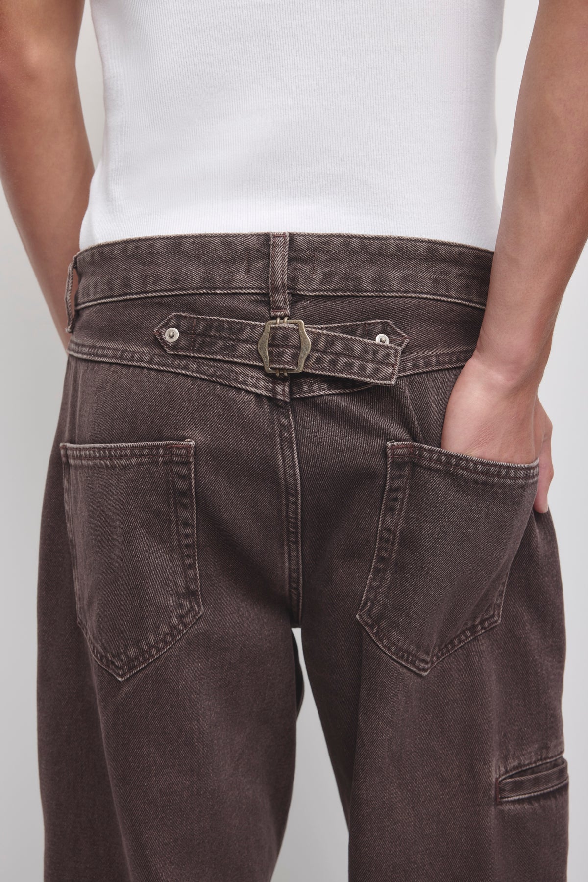 Denim Wadi pour hommes en brun Délav