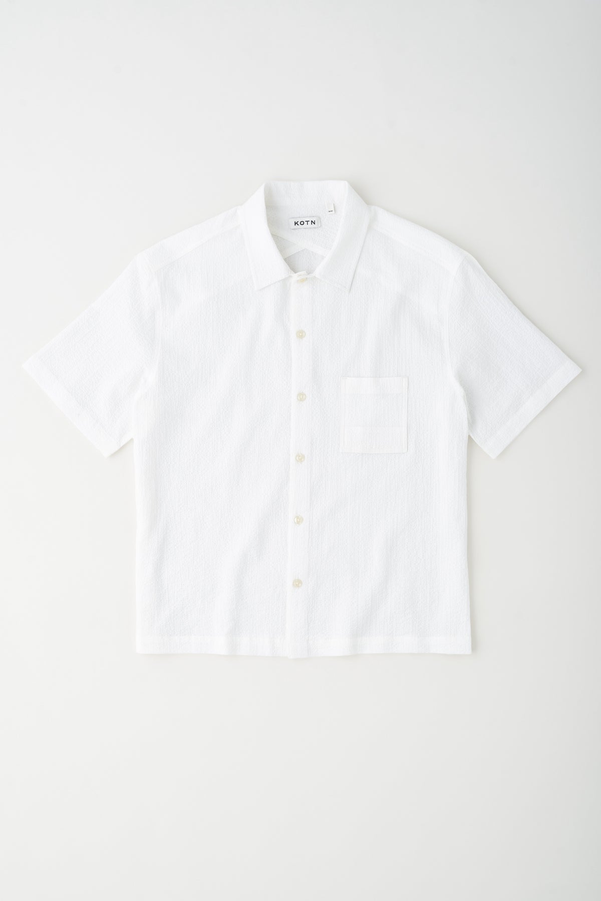 Men's Seersucker Shirt in White