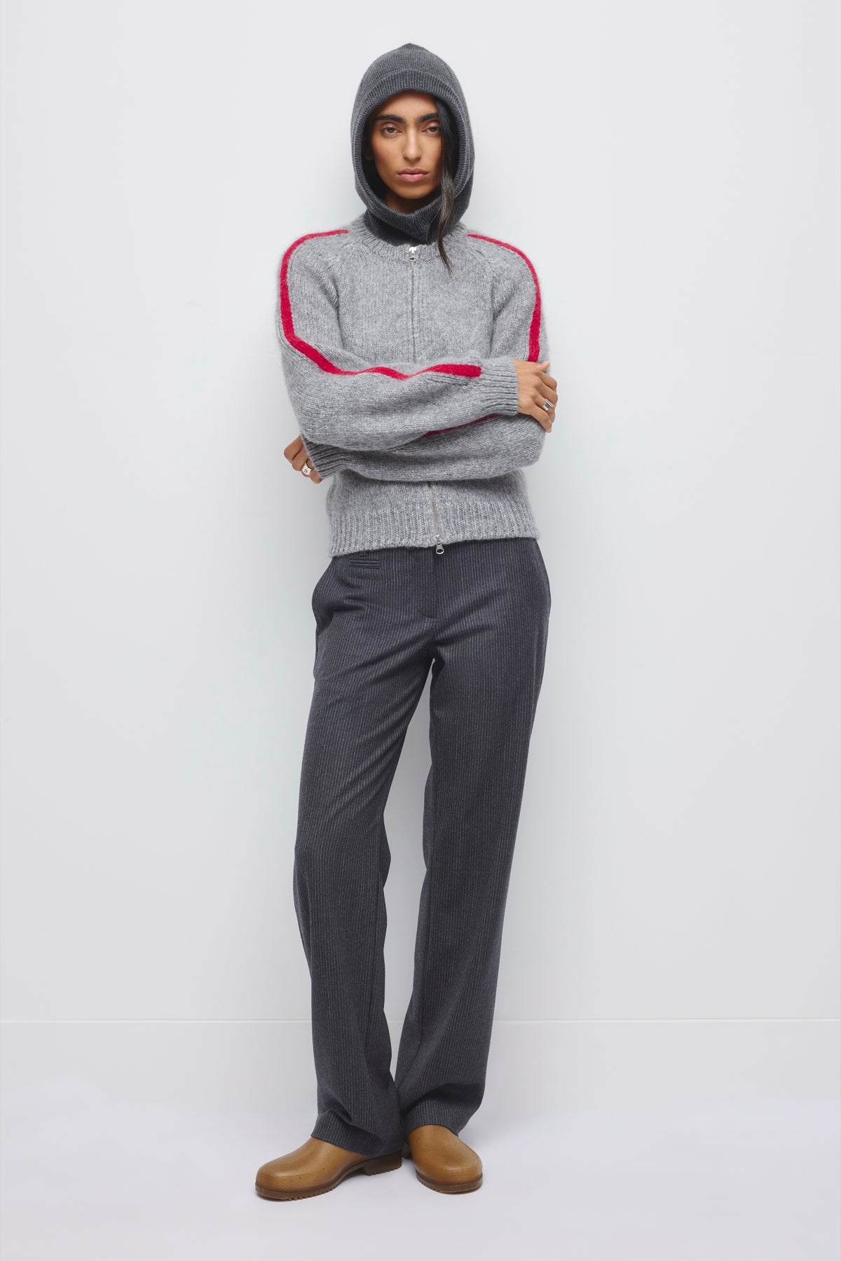 Merino Balaclava in Charcoal Melange