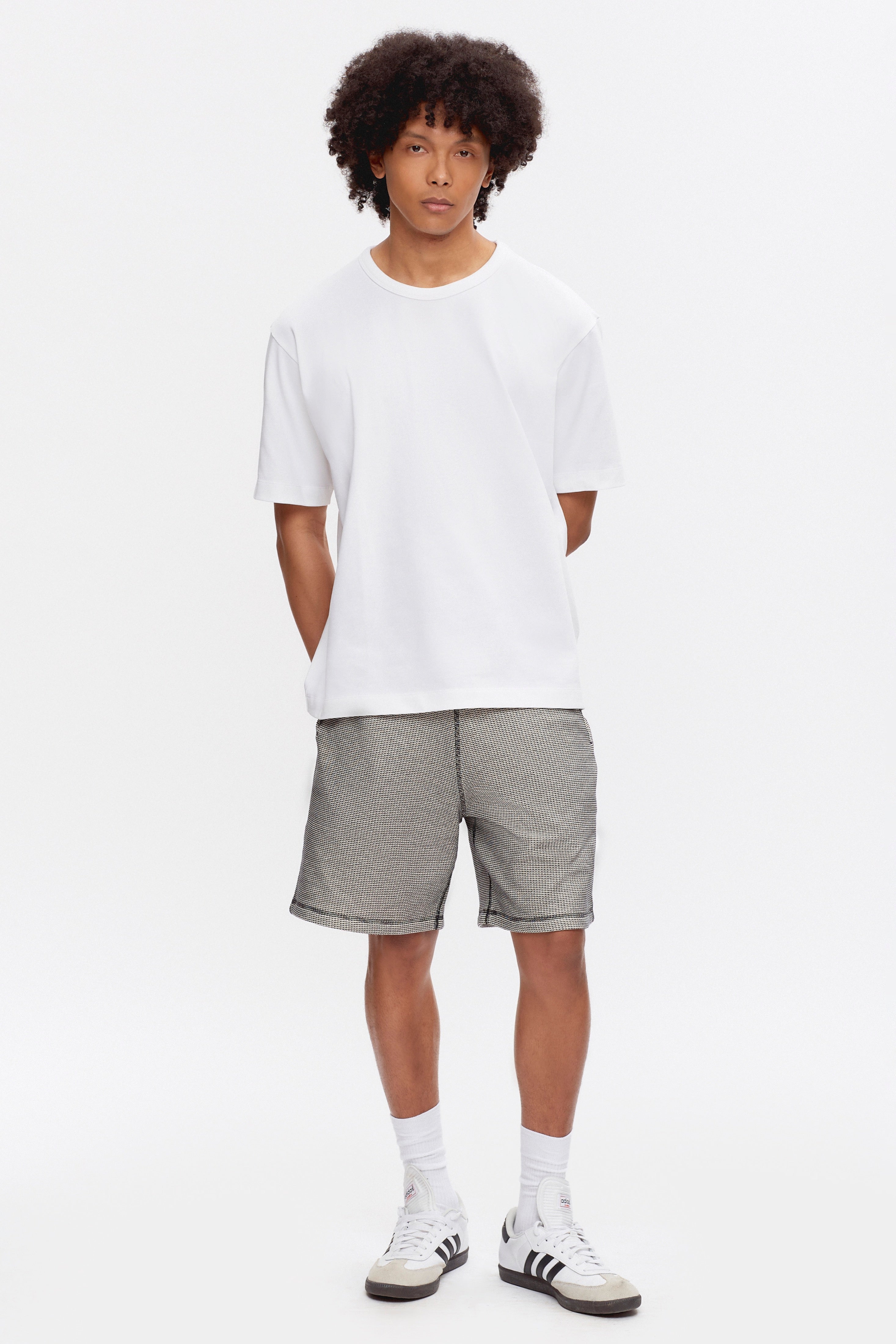 Men's Atlas 2-Tone Waffle Short in Marshmallow/Black - CHECK WITH YOYA BEFORE PUBLISHING