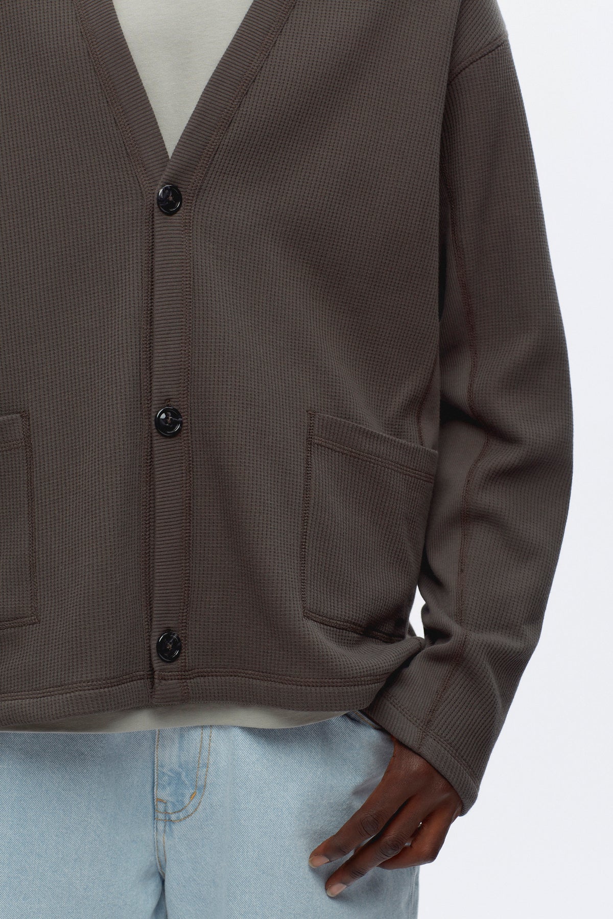 Cardigan gaufré Atlas en béluga