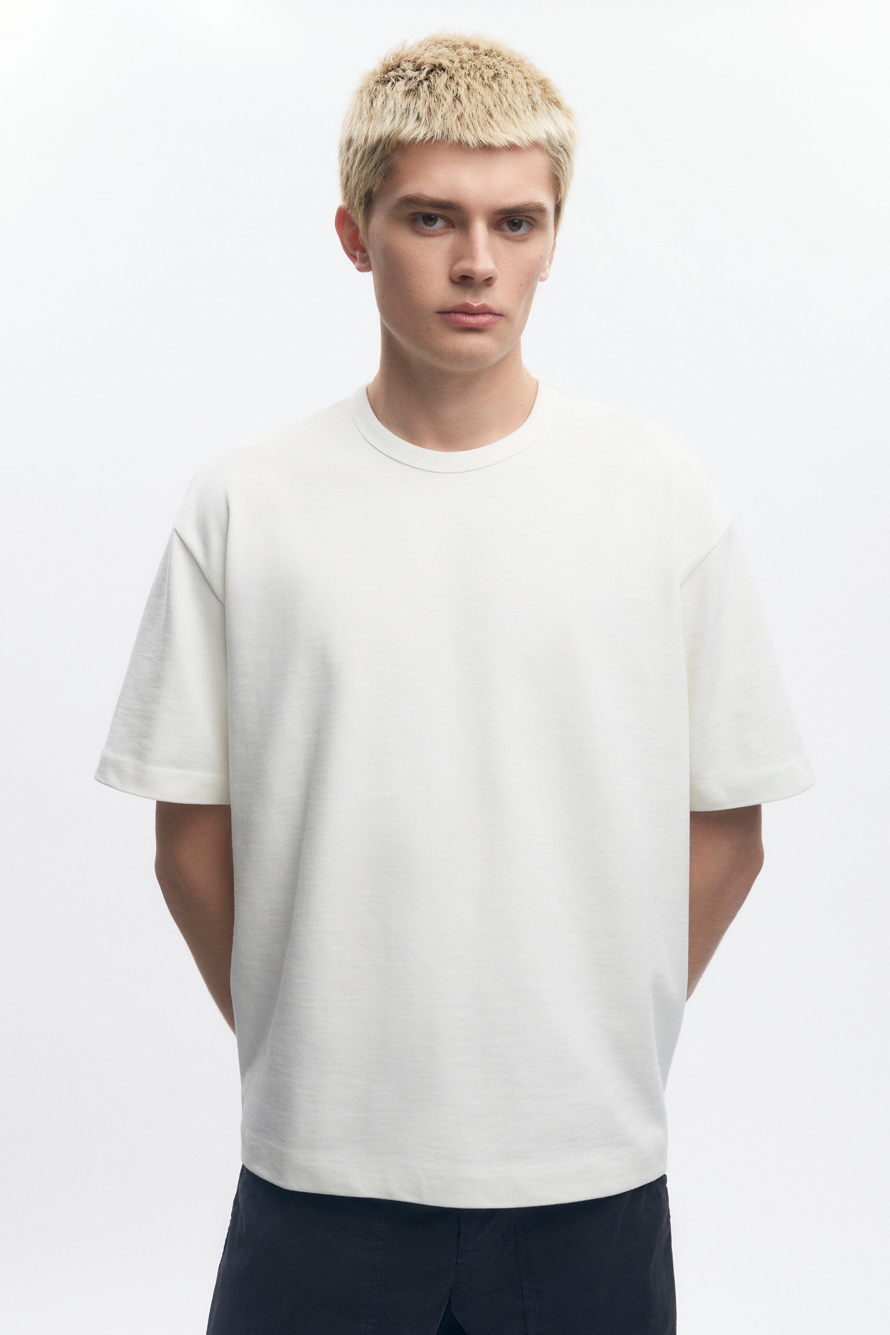 T-shirt Box Slub pour homme en guimauve