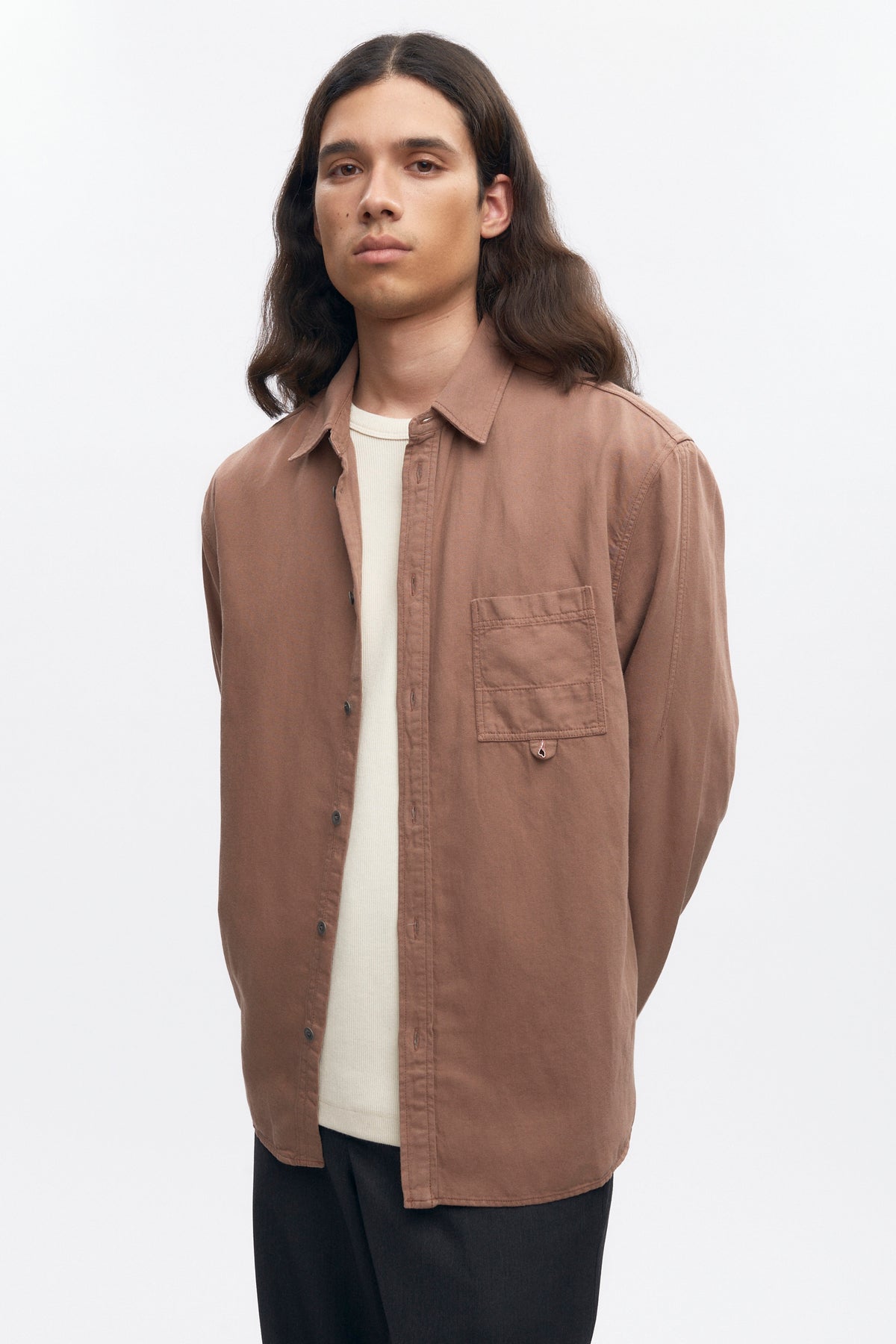 Chemise en chambray pour homme en earth