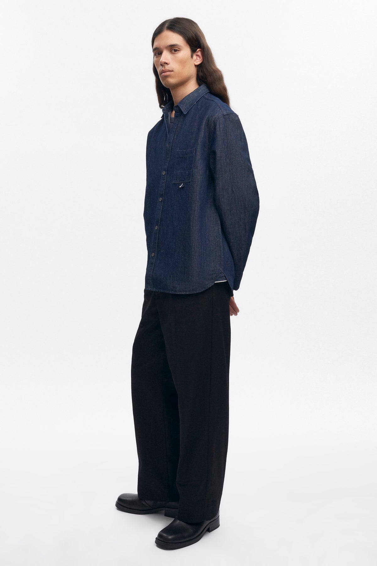 Chemise en chambray pour homme en rincez