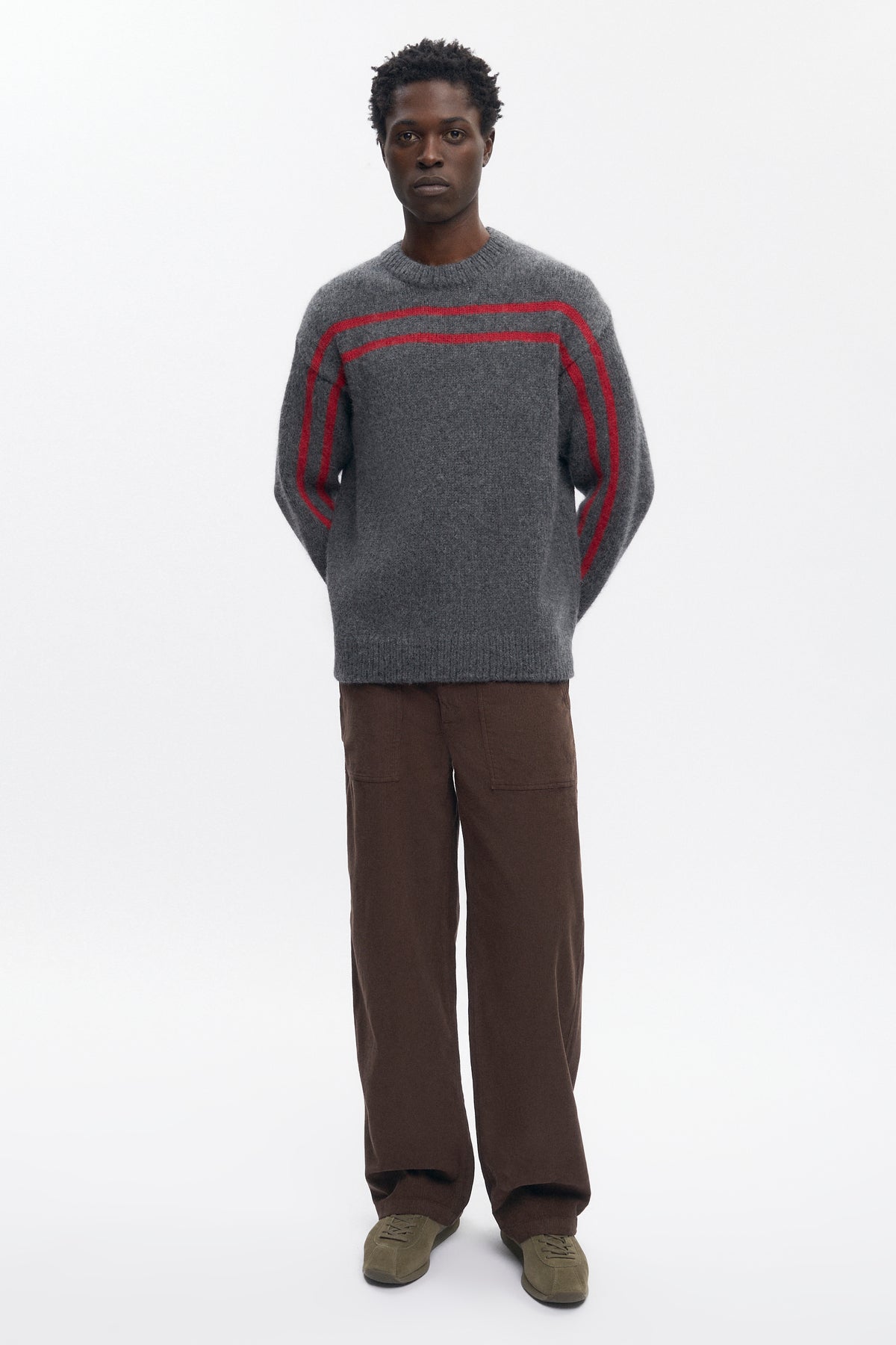Pantalon de travail en velours côtelé pour homme en graine de café