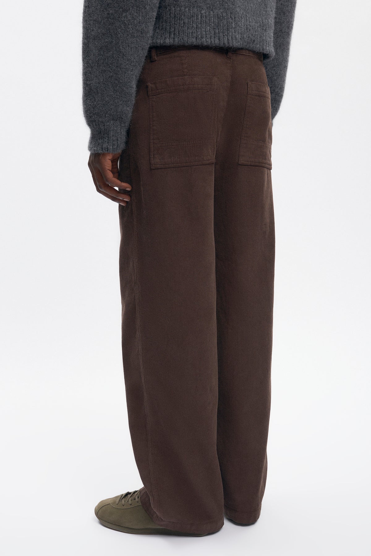 Pantalon de travail en velours côtelé pour homme en graine de café