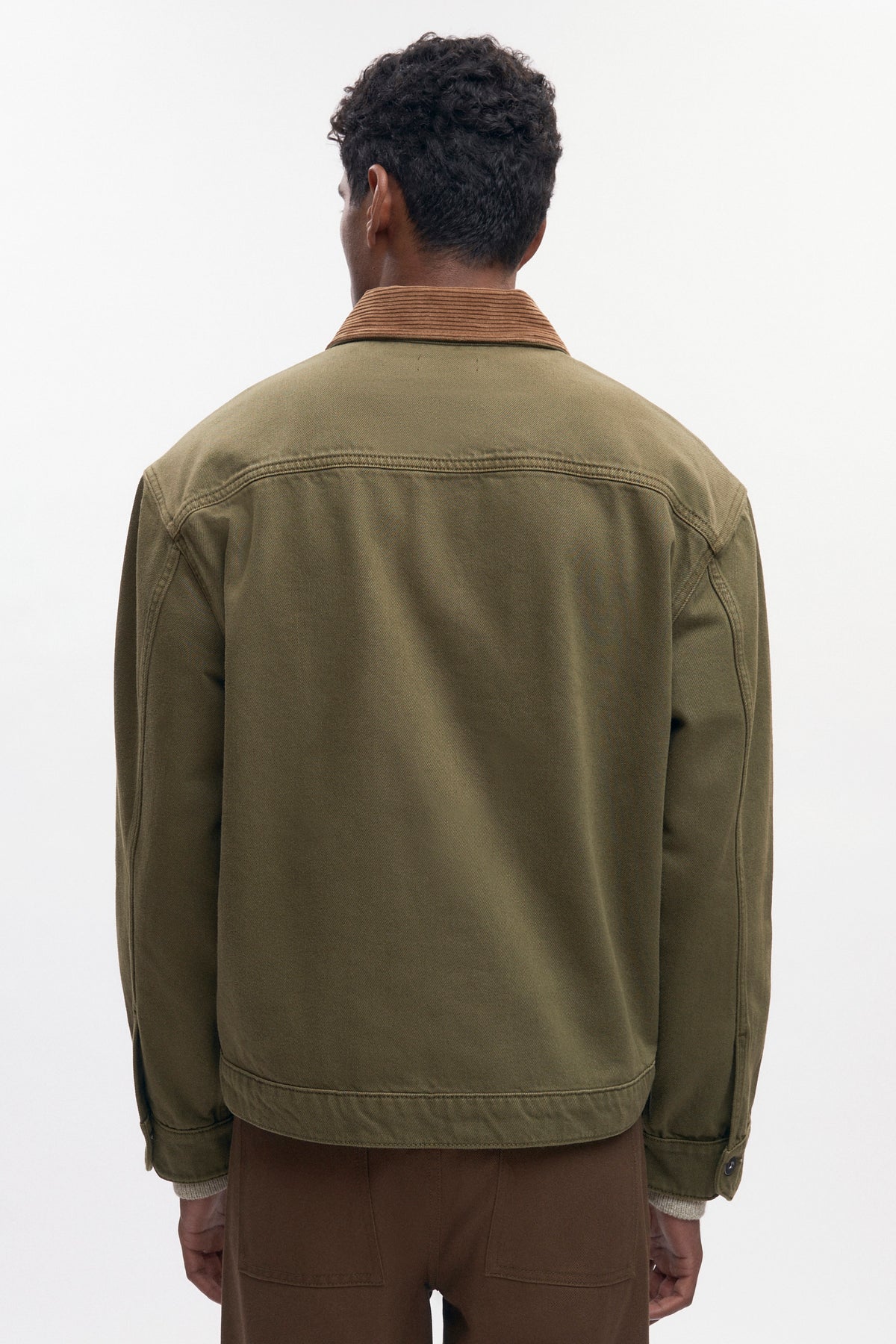 Surchemise en denim pour homme en olive
