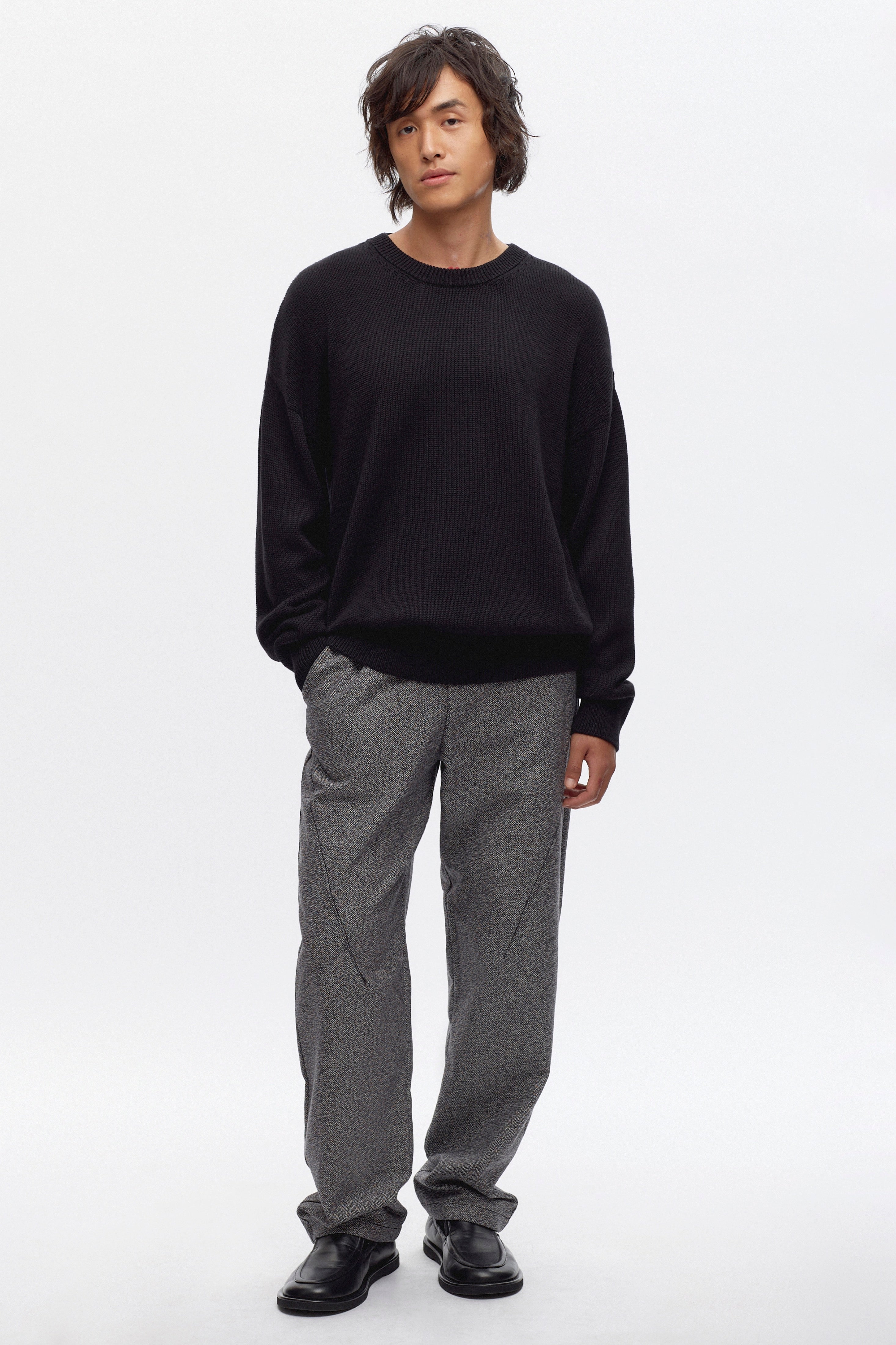 Pantalon Field en flanelle à chevrons noirs
