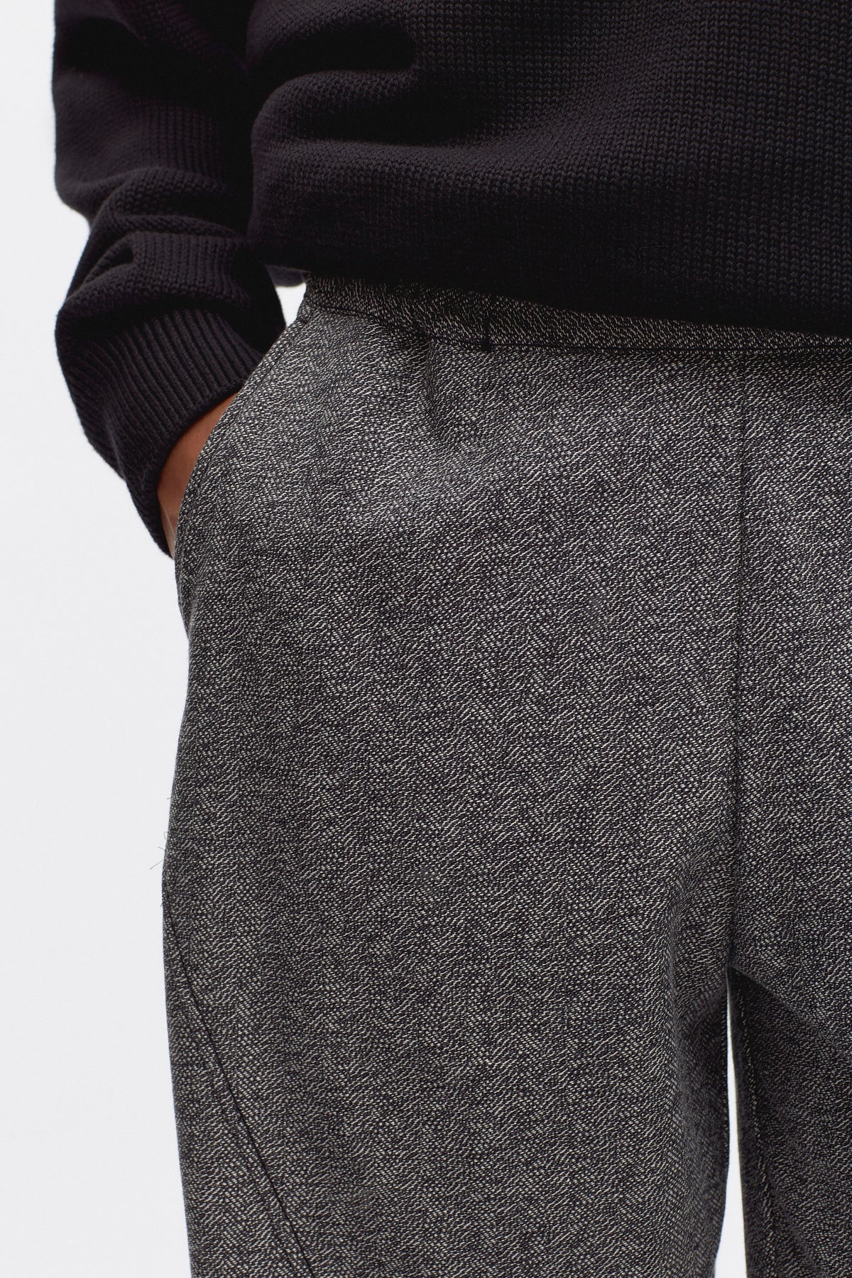 Flannel Field Pant in Black Herringbone