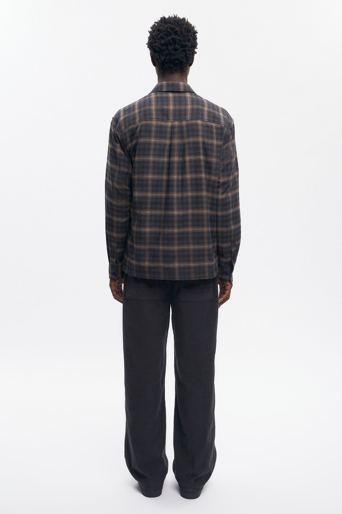 Chemise en flanelle pour homme en tartan brun