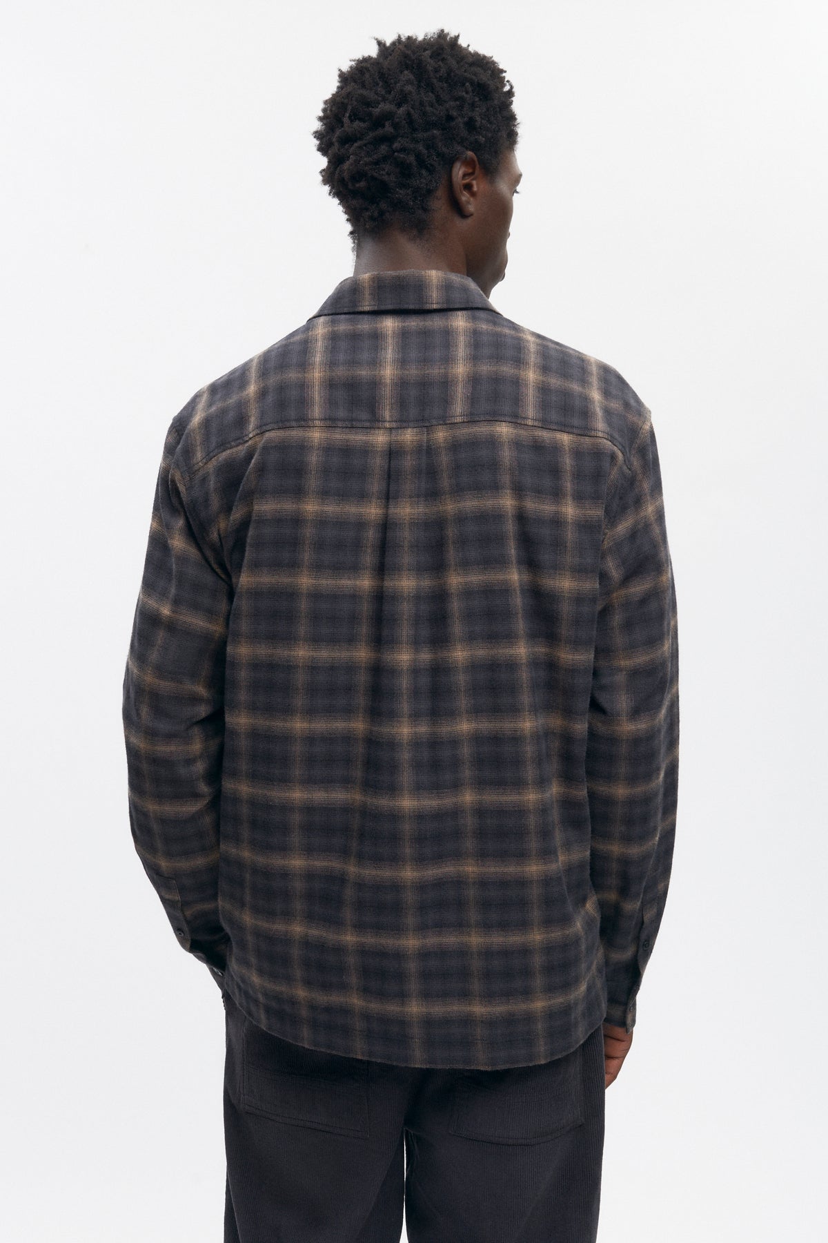Chemise en flanelle pour homme en tartan brun