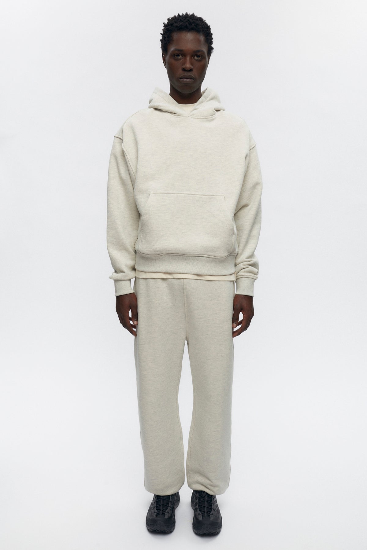 Men's French Terry Jogger in Oat Melange