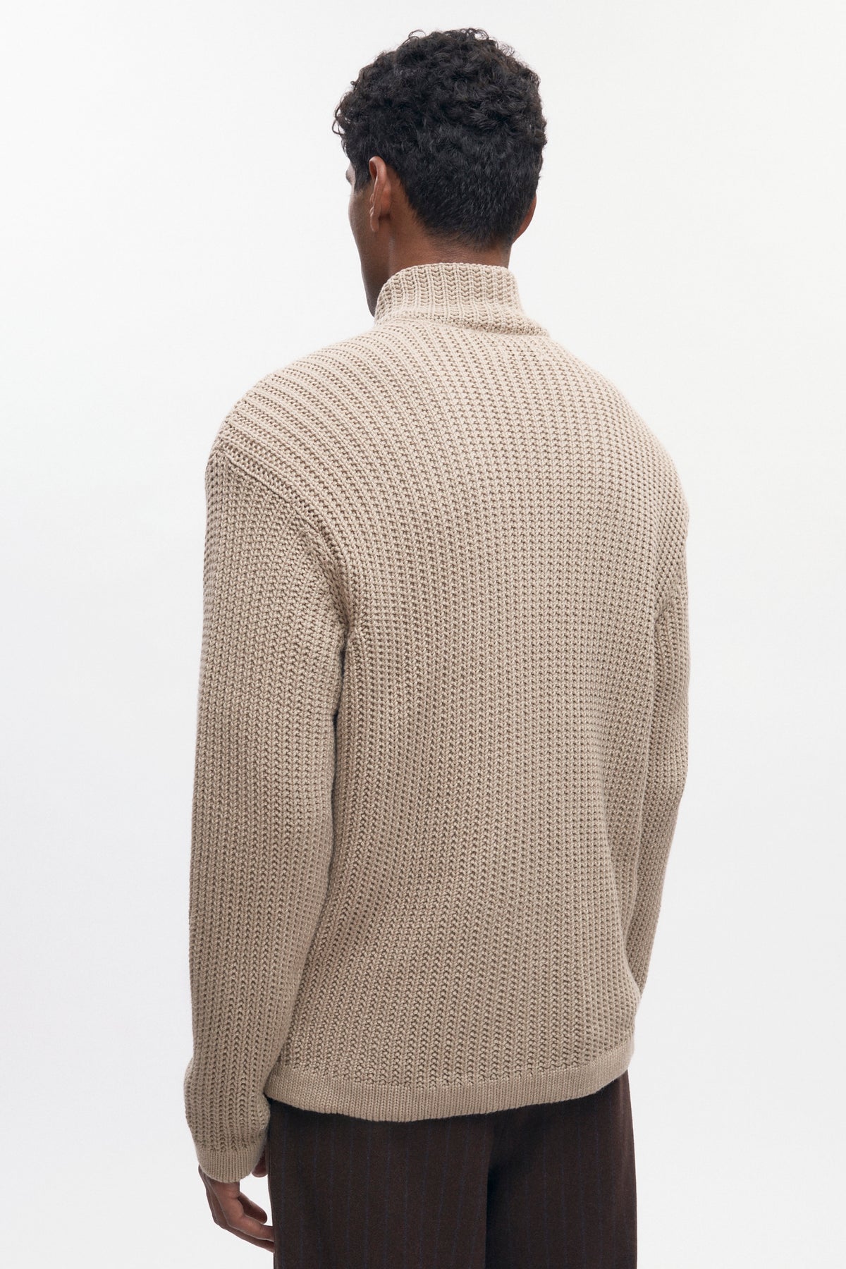 Pull à fermeture éclair Hadi pour homme en oat