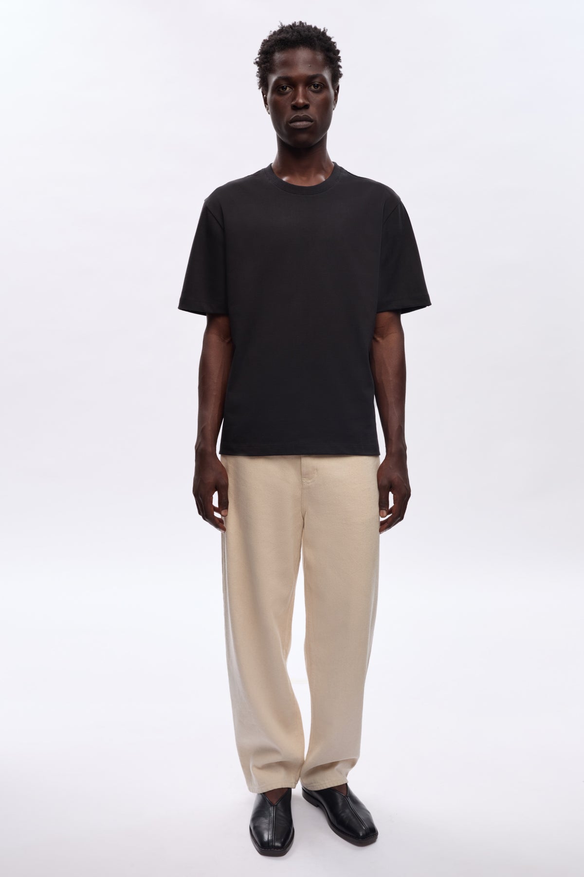 Hommes Heavyweight Easy Crew en noir
