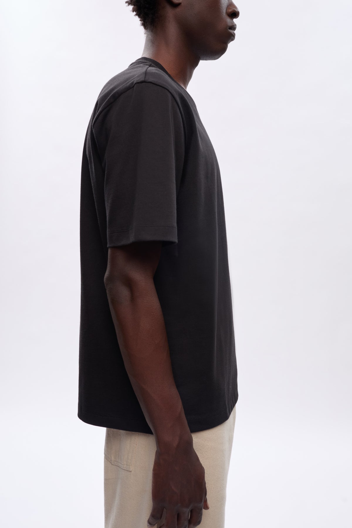 Hommes Heavyweight Easy Crew en noir