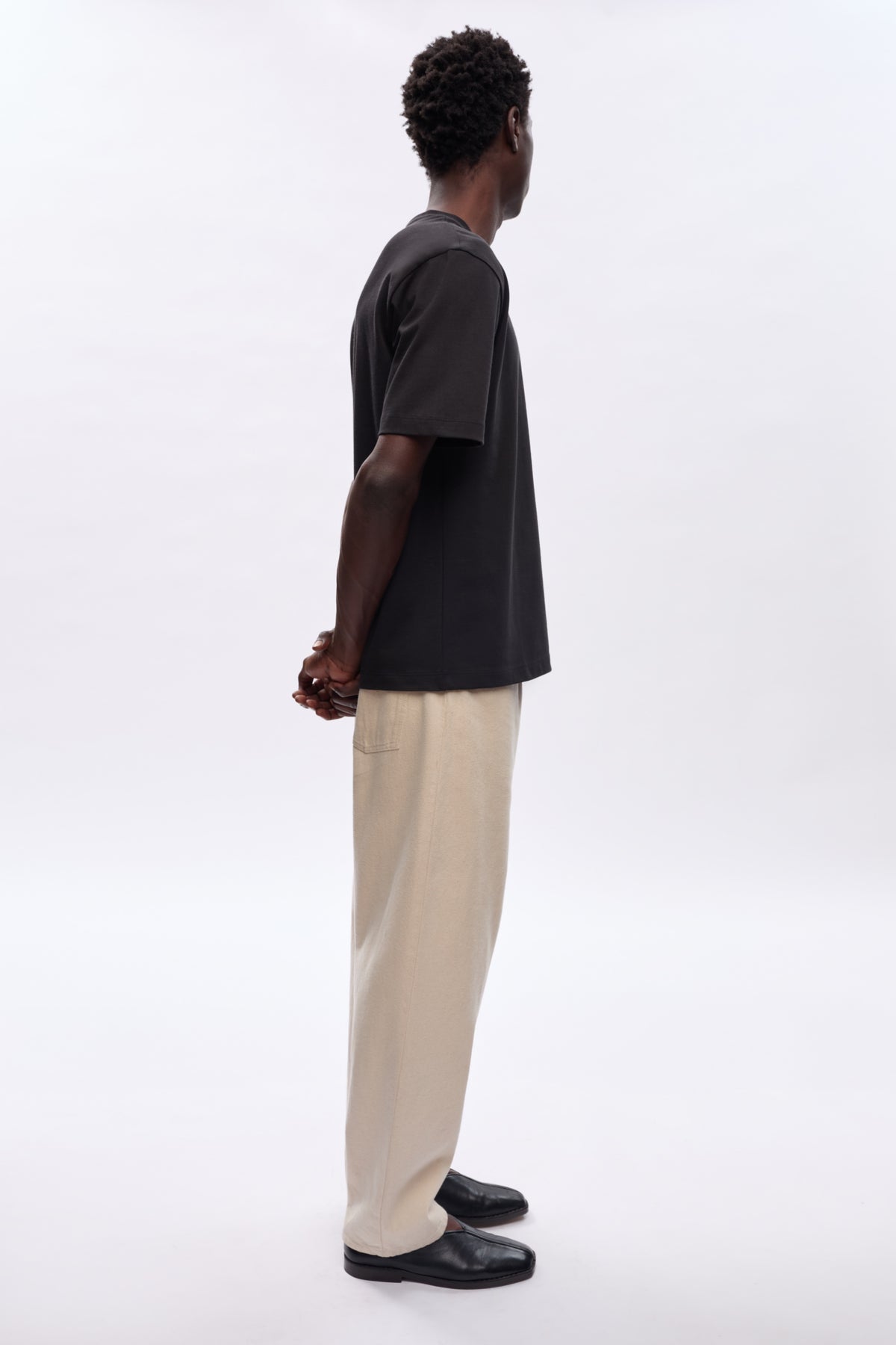 Hommes Heavyweight Easy Crew en noir