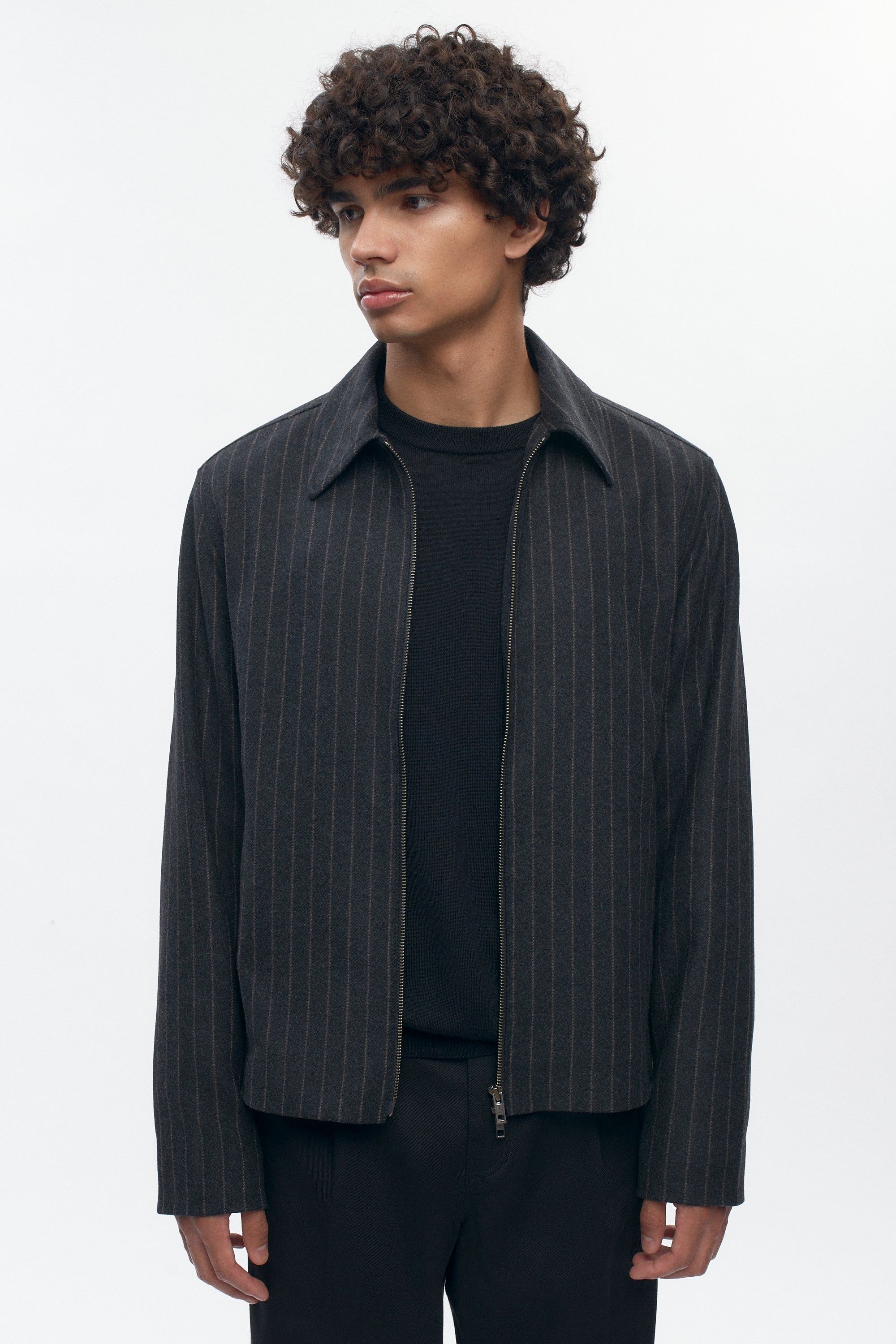 Veste en laine Malik pour homme en noir