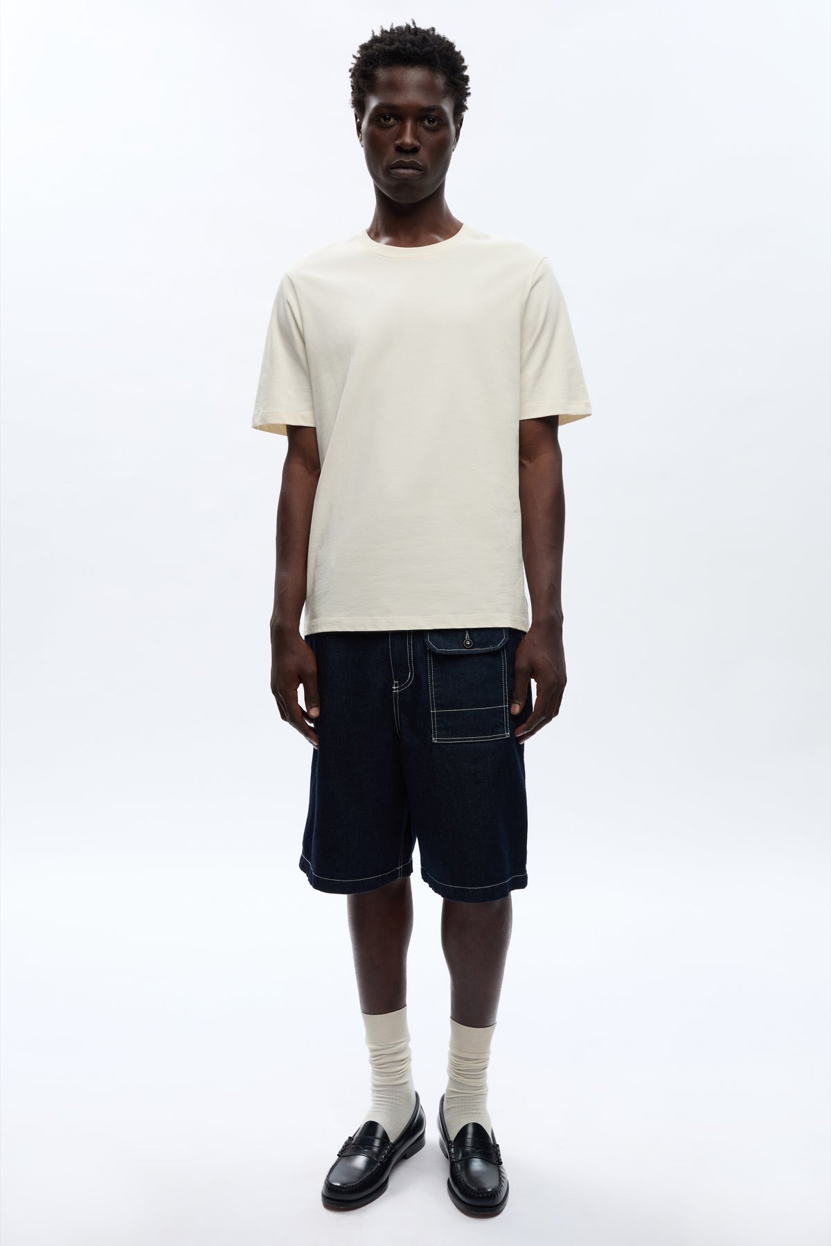 T-shirt d'épaisseur moyenne pour hommes en naturel