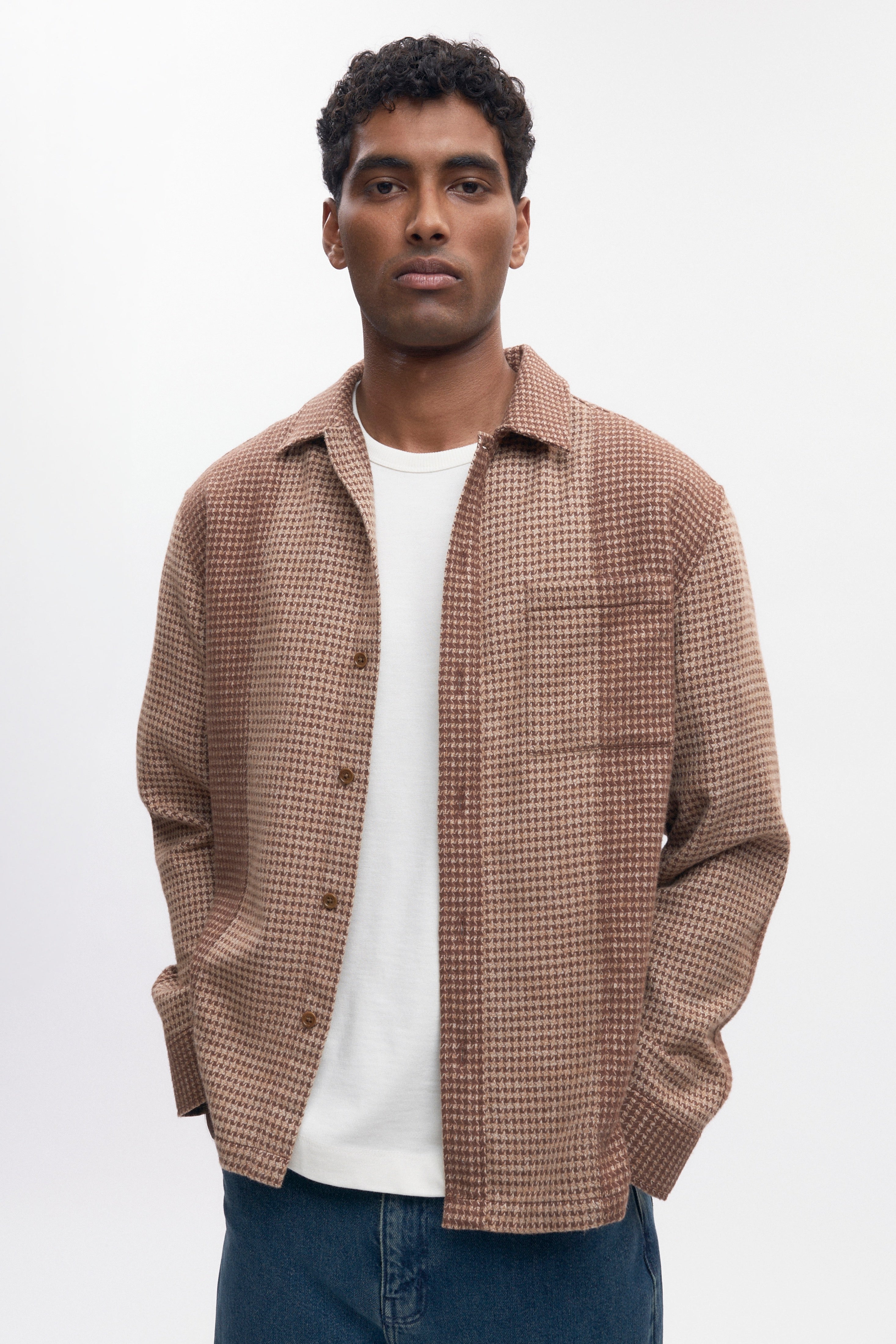Chemise Misr pour hommes en cacao mélangé