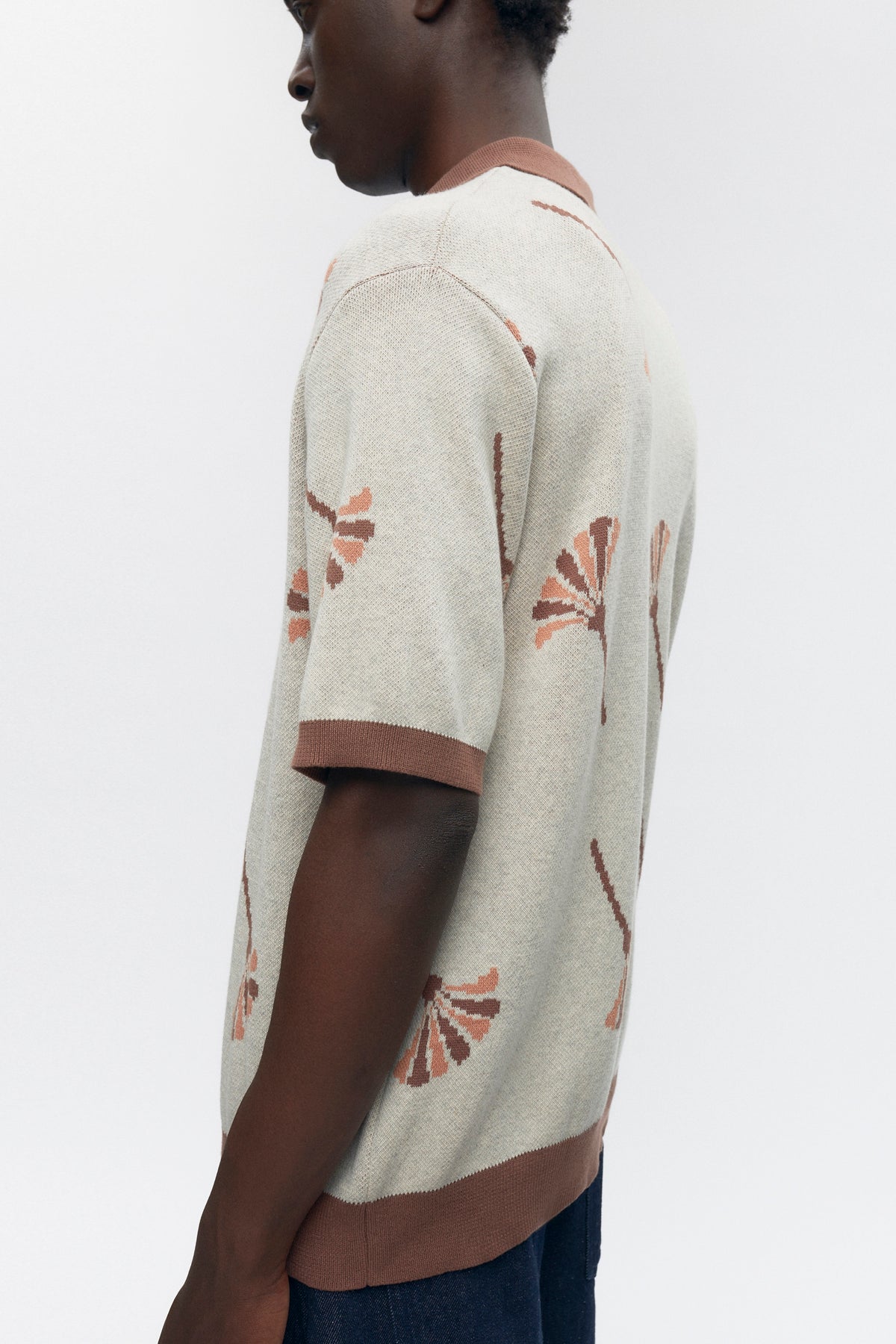 Chemise en tricot Ramzy en gland/avoine chiné