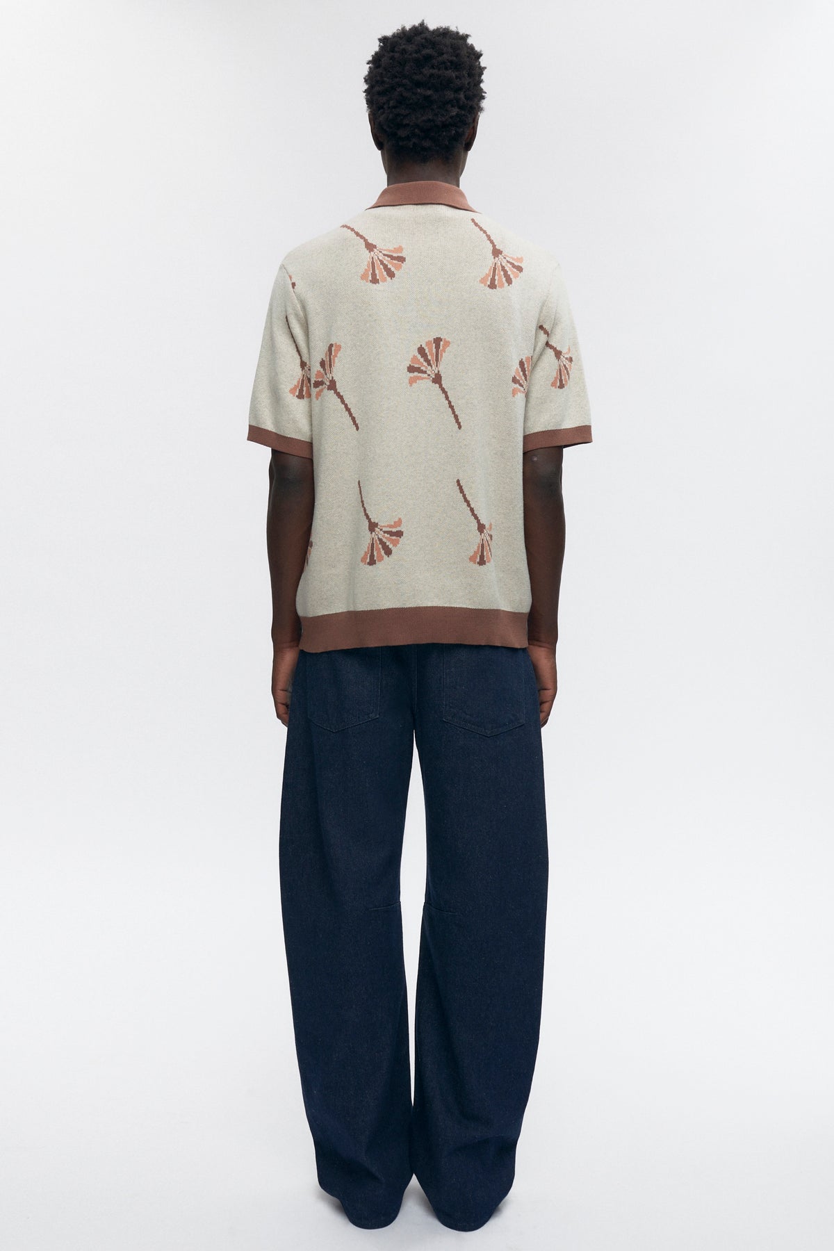 Chemise en tricot Ramzy en gland/avoine chiné