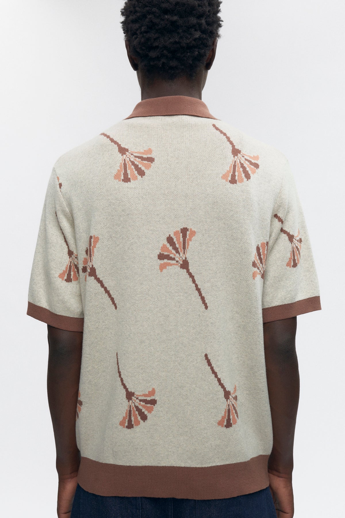 Chemise en tricot Ramzy en gland/avoine chiné