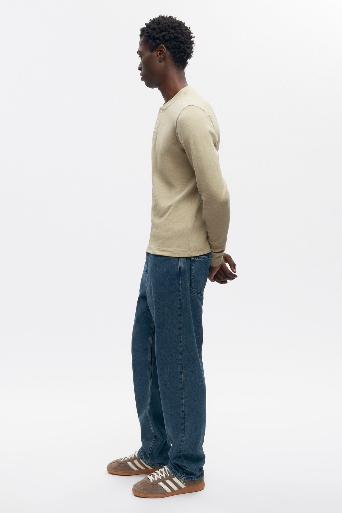 Henley Box Slub pour homme en desert