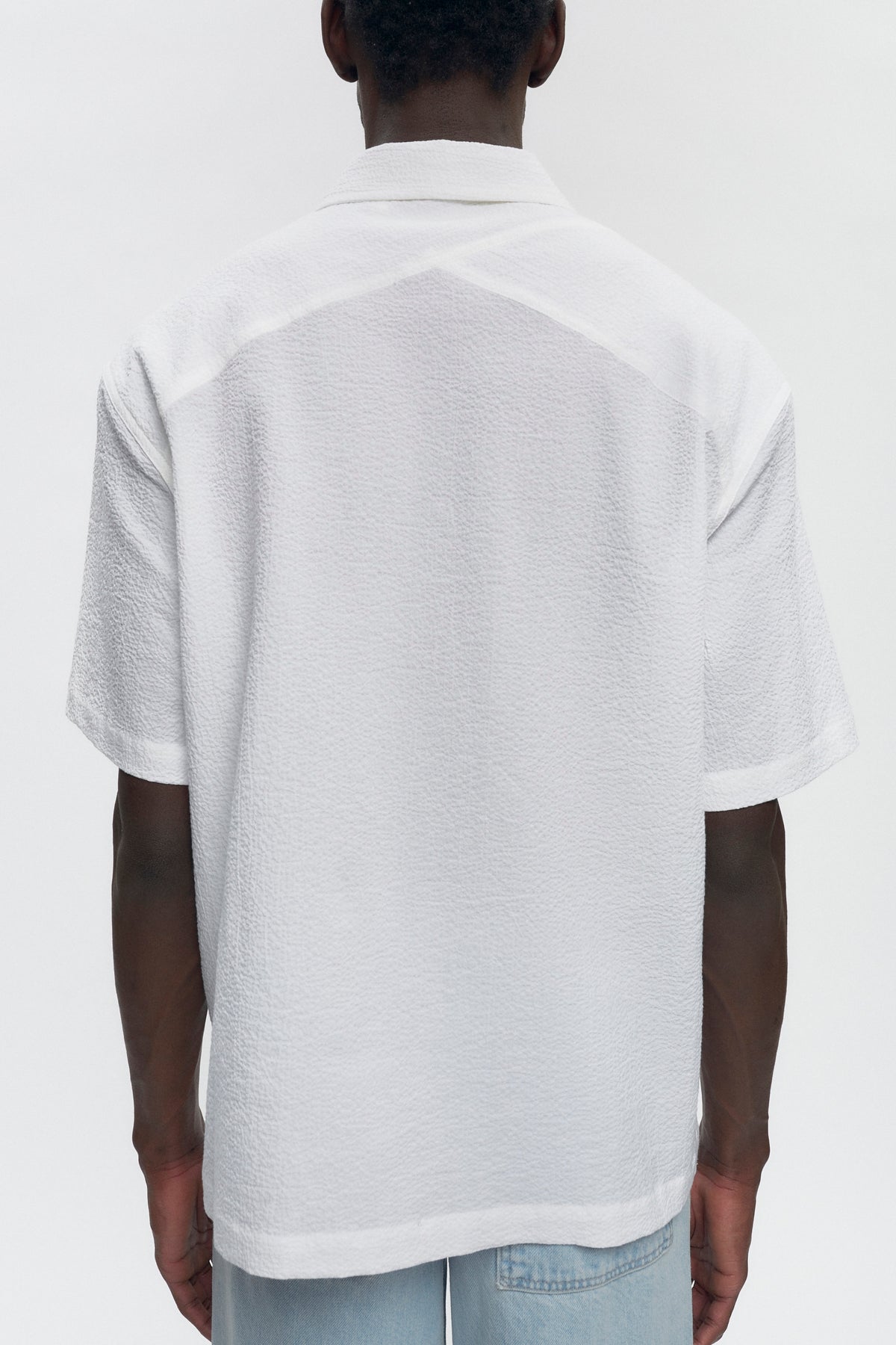 Men's Seersucker Shirt in White