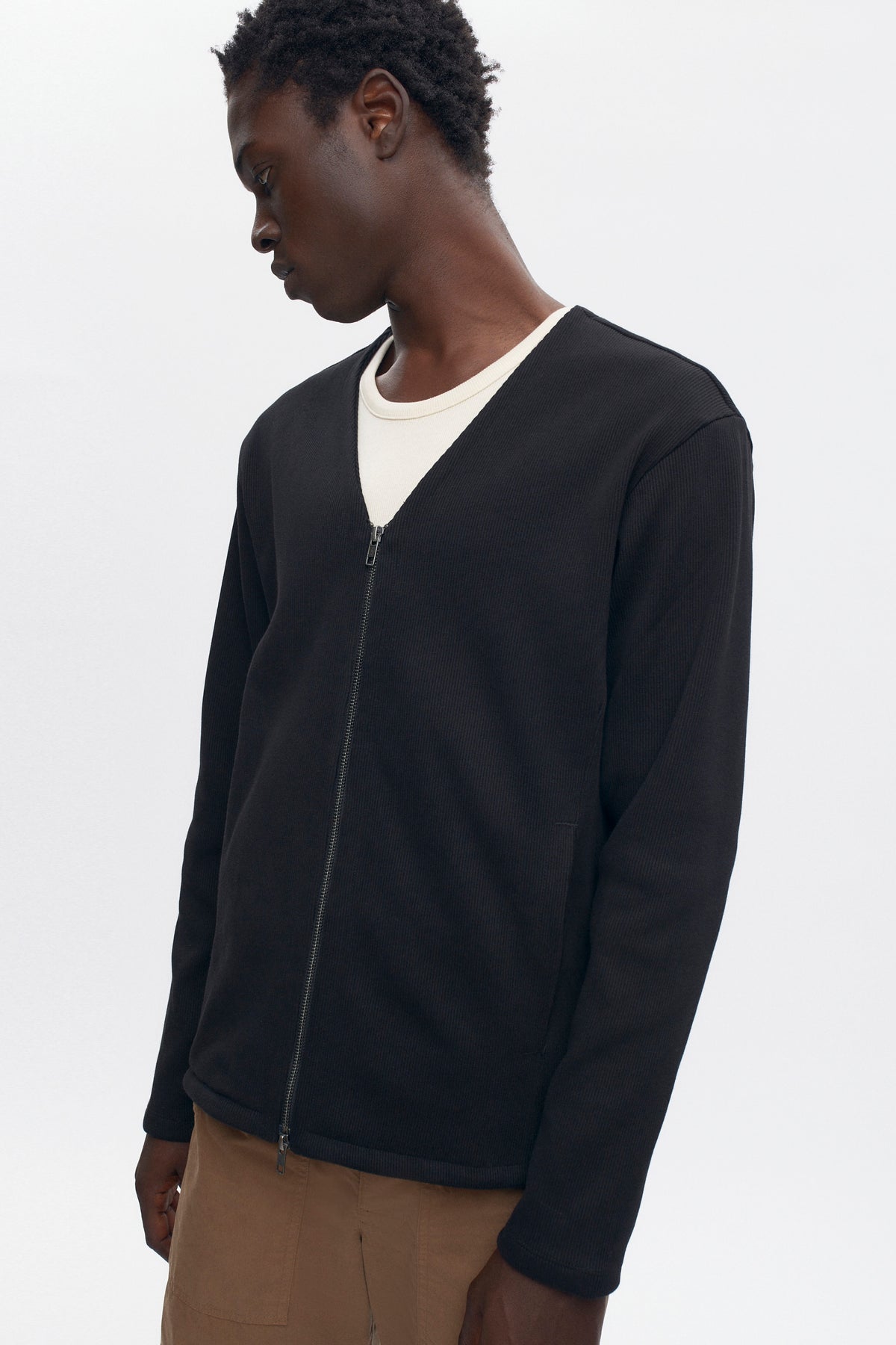 T-shirt à manches longues Thebes pour homme en noir