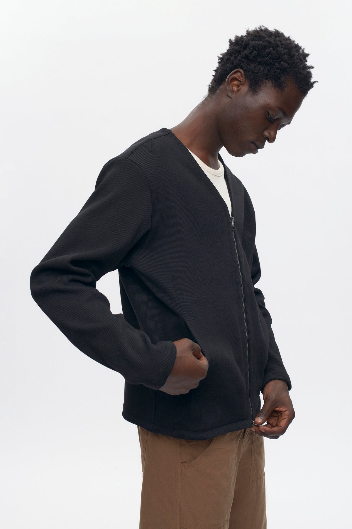 T-shirt à manches longues Thebes pour homme en noir