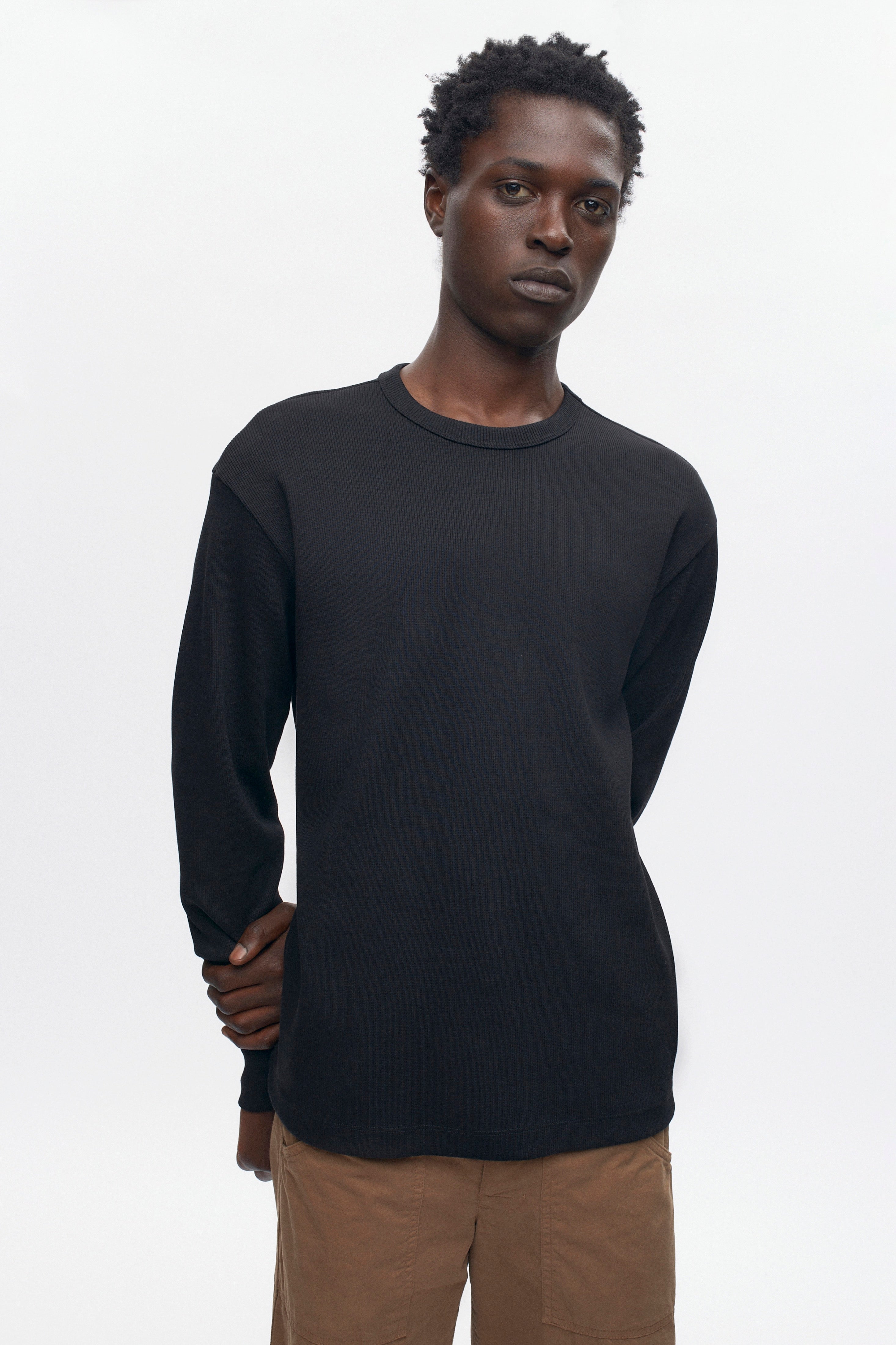 T-shirt à manches longues Thebes pour homme en noir